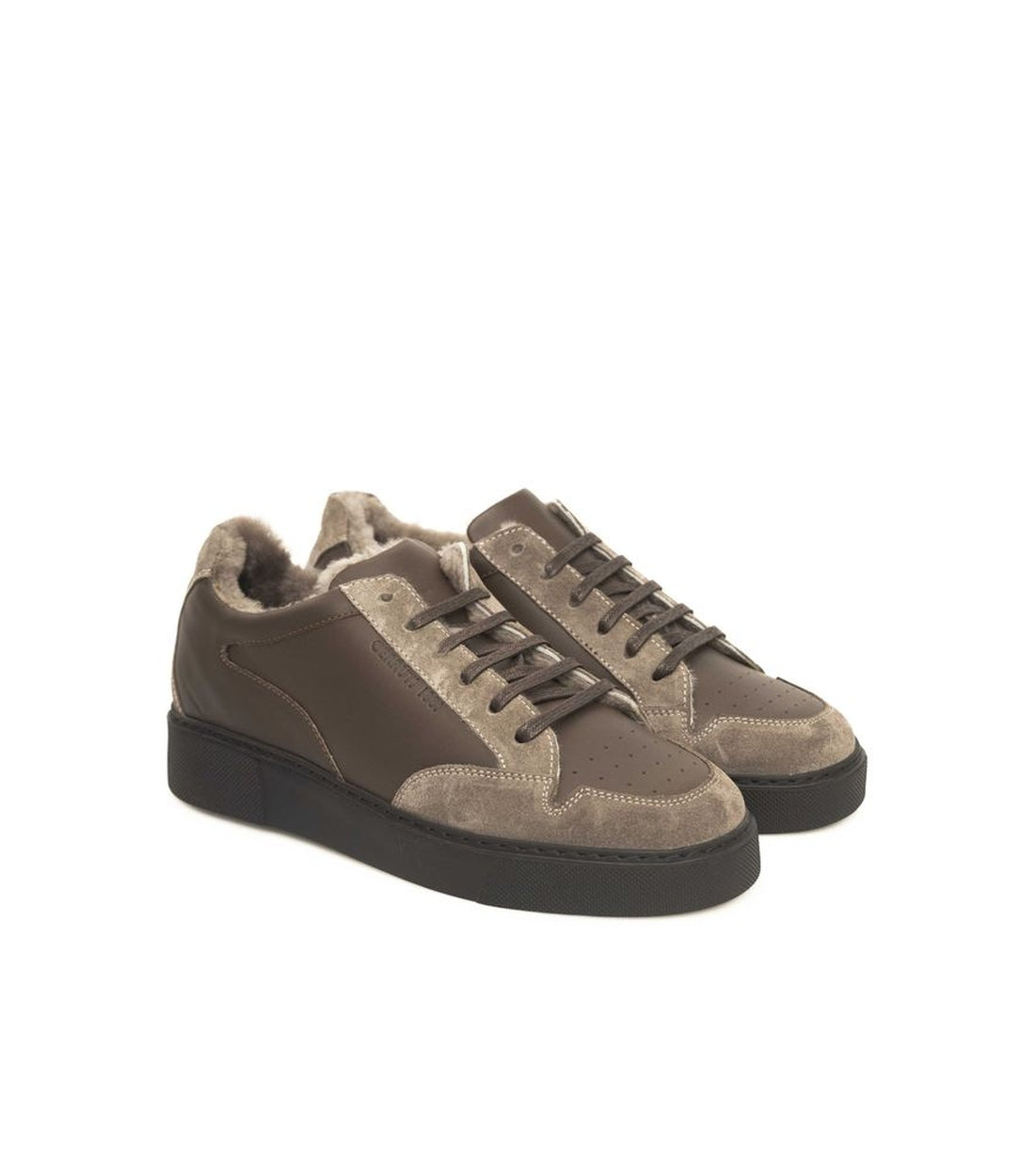 Cerruti 1881 Beige Leren Sneakers voor Mannen