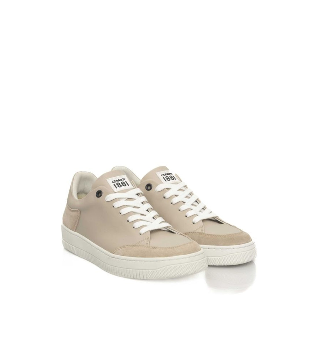 Cerruti 1881 Beige Leren Sneakers voor Dames met Platform