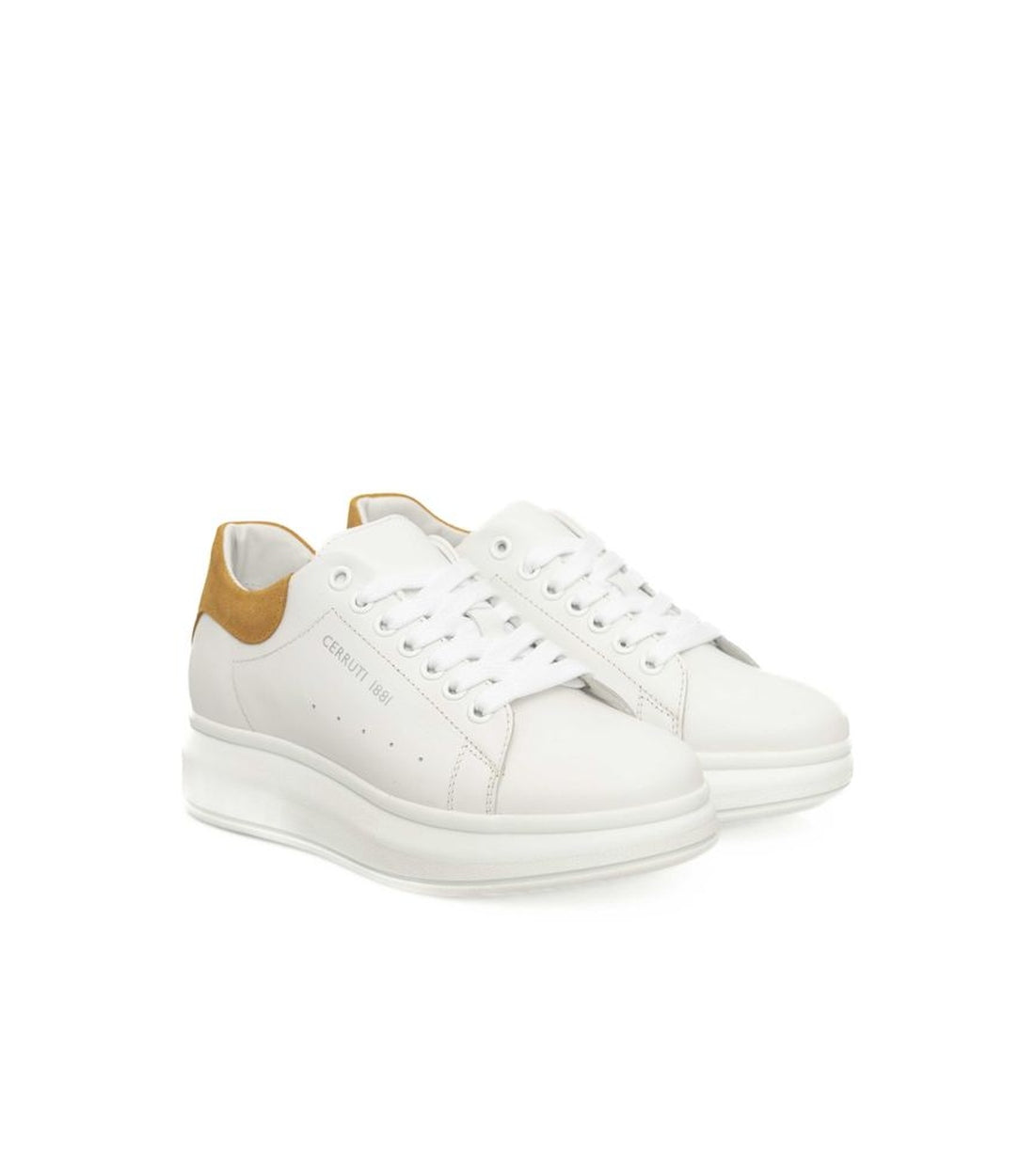 Cerruti 1881 Witte Leren Dames Sneakers met Platform