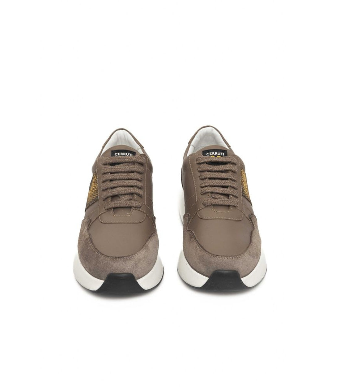 Cerruti 1881 Beige Leren Sneakers voor Dames met Platform