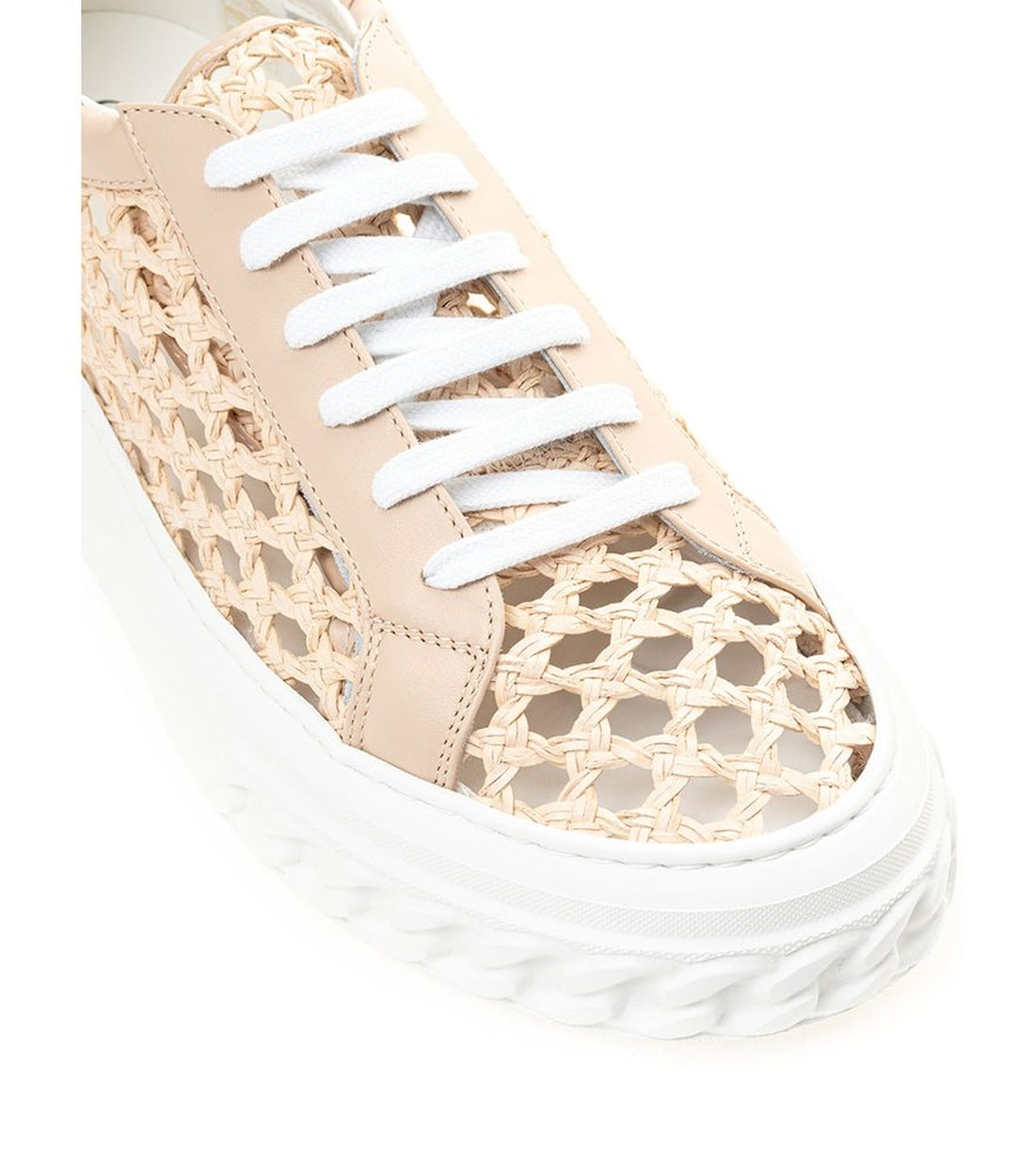 Casadei Chic Beige Leather OFF ROAD Sneakers