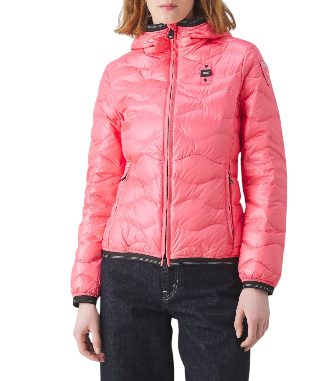 Blauer BASIC HOODIE ROLL STICHING Gewatteerde jas pinke grapefruit