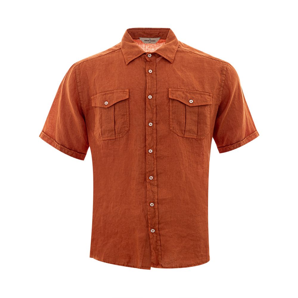 Gran Sasso Bruin Linnen Shirt