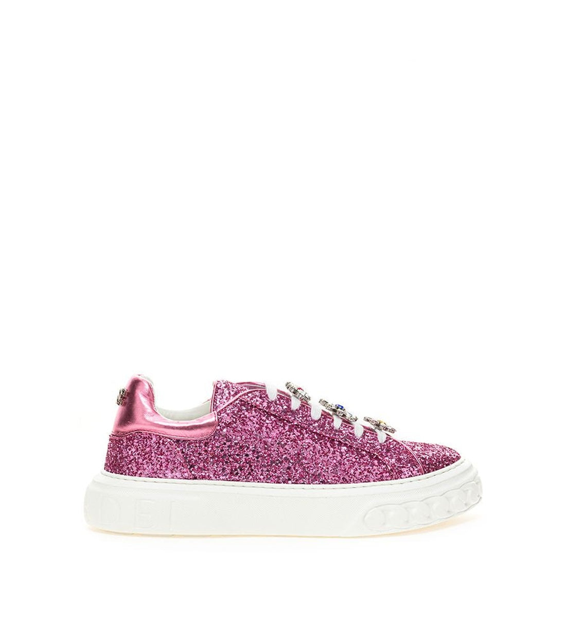 Casadei Roze Leren Disk Sneakers