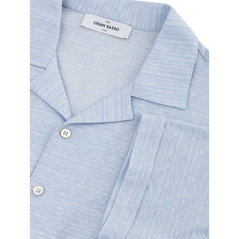 Gran Sasso Blauw Linnen Shirt