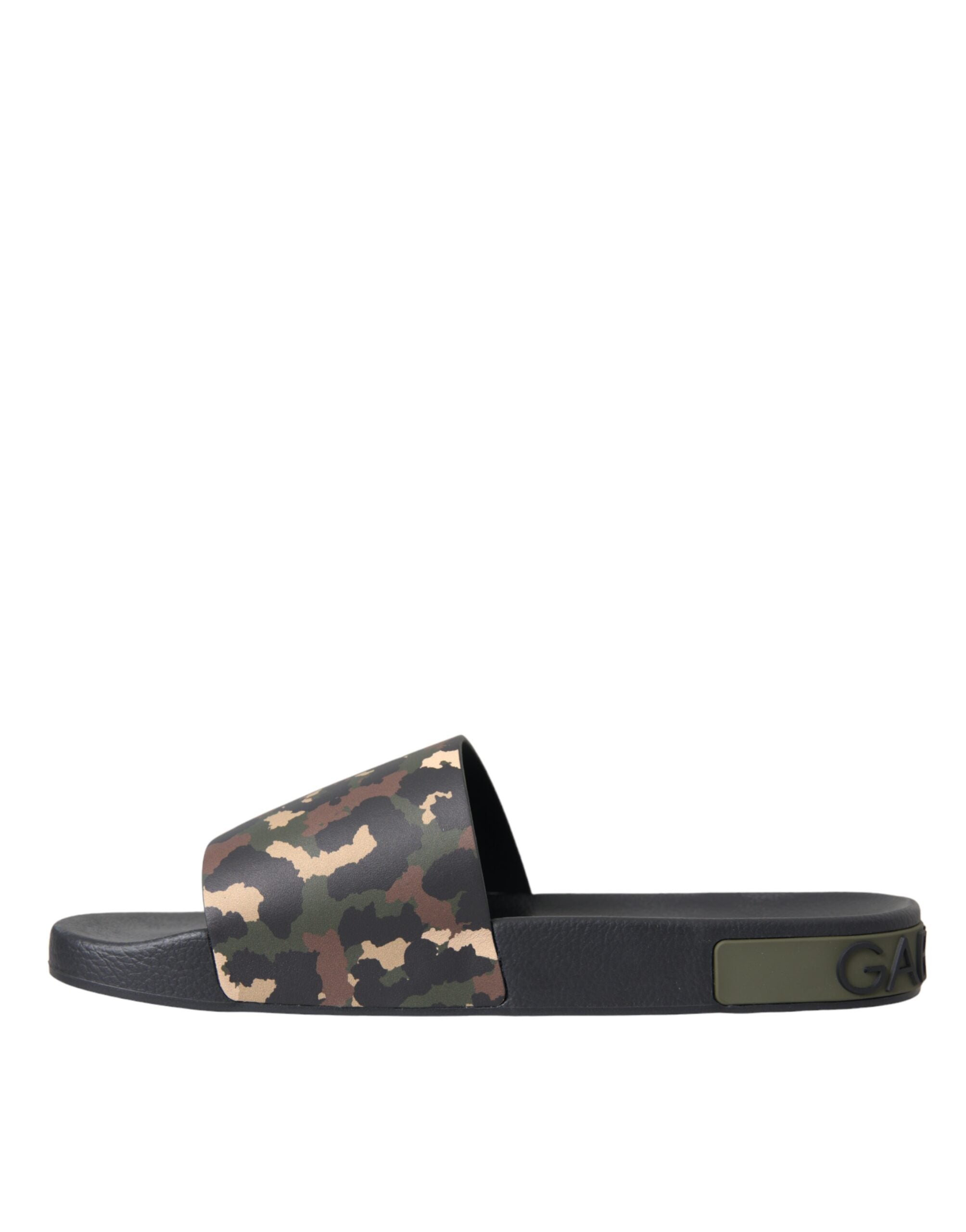 Dolce & Gabbana Camouflage Leren Slippers