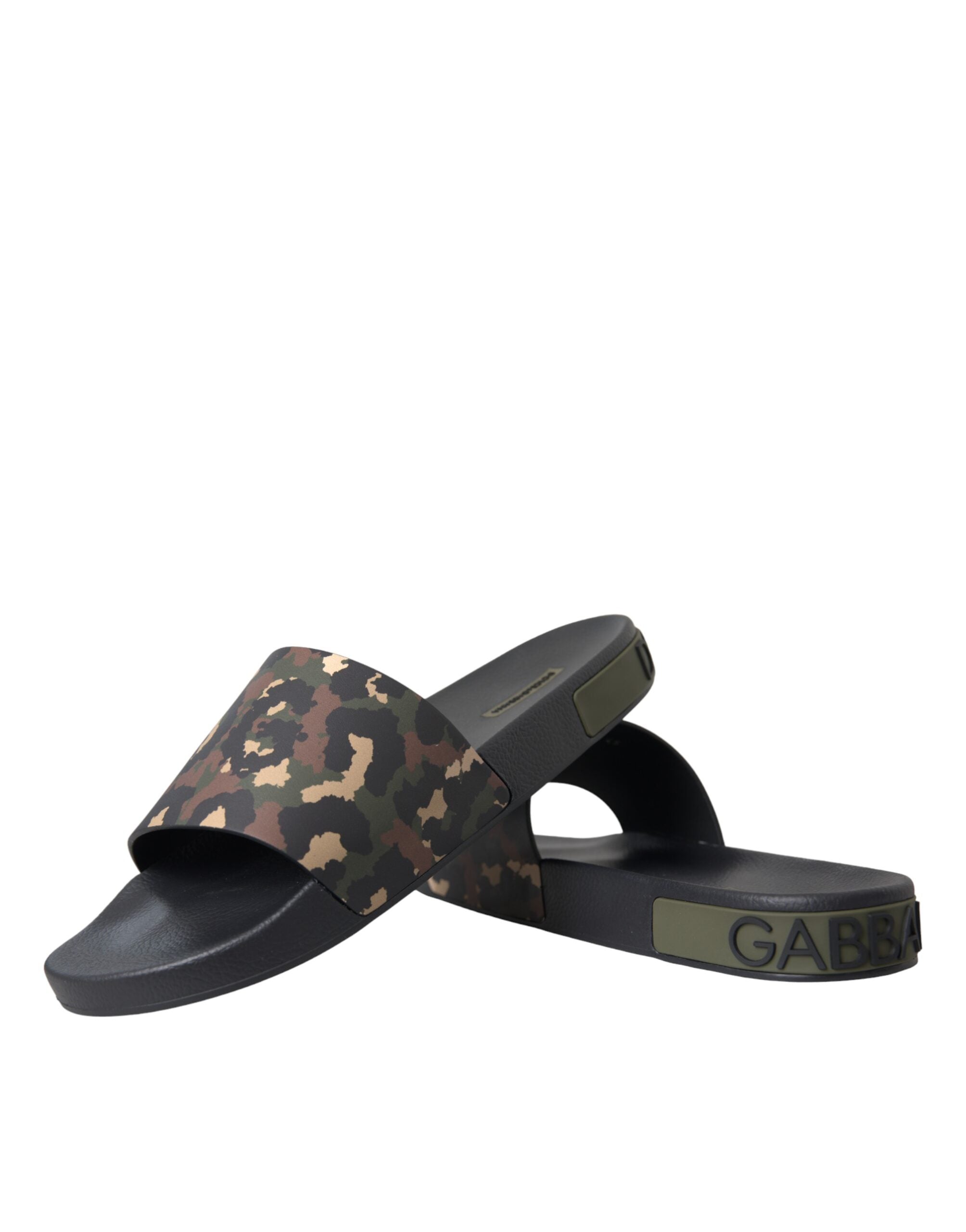 Dolce & Gabbana Camouflage Leren Slippers