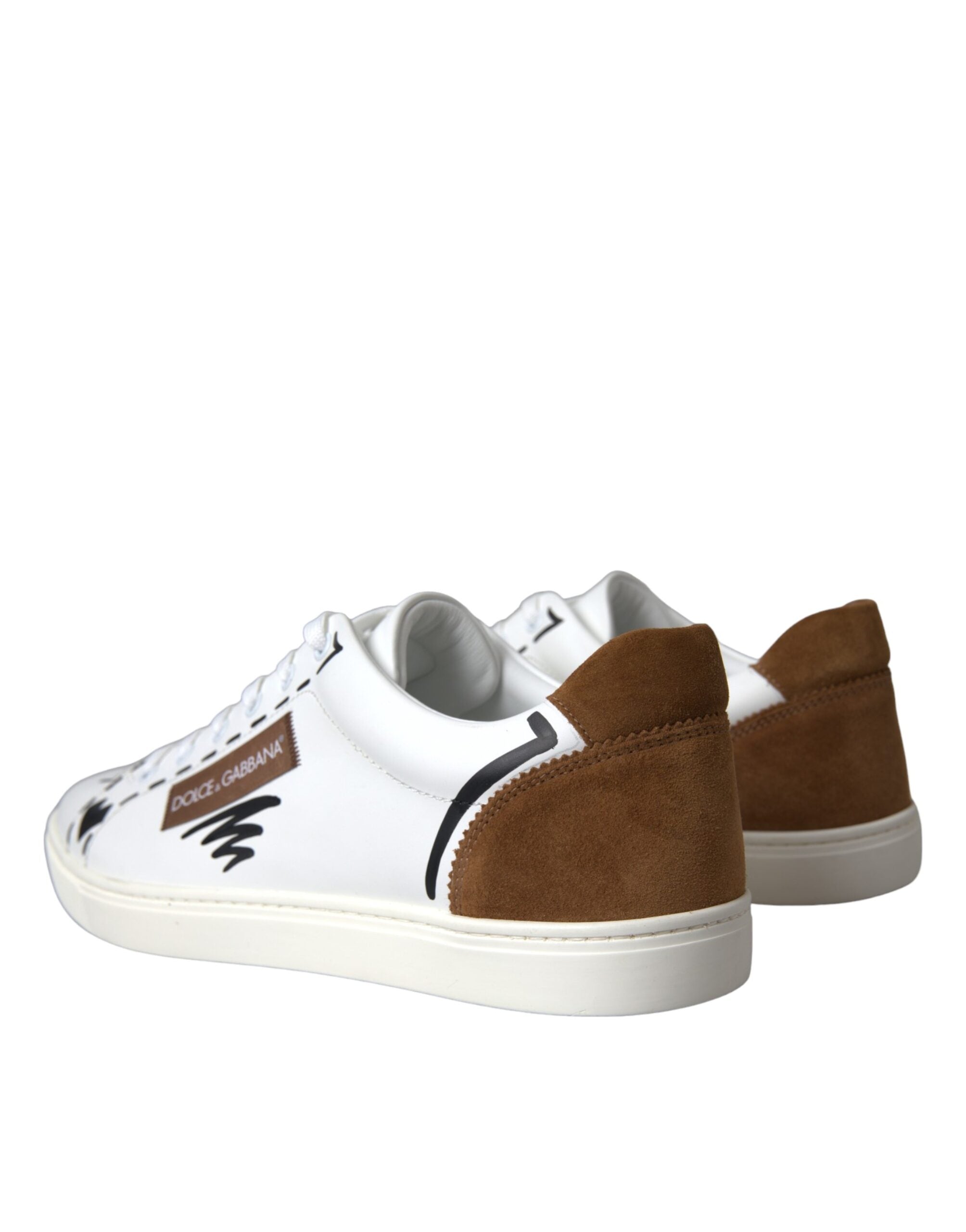 Dolce & Gabbana Wit Bruin Leren Sneakers