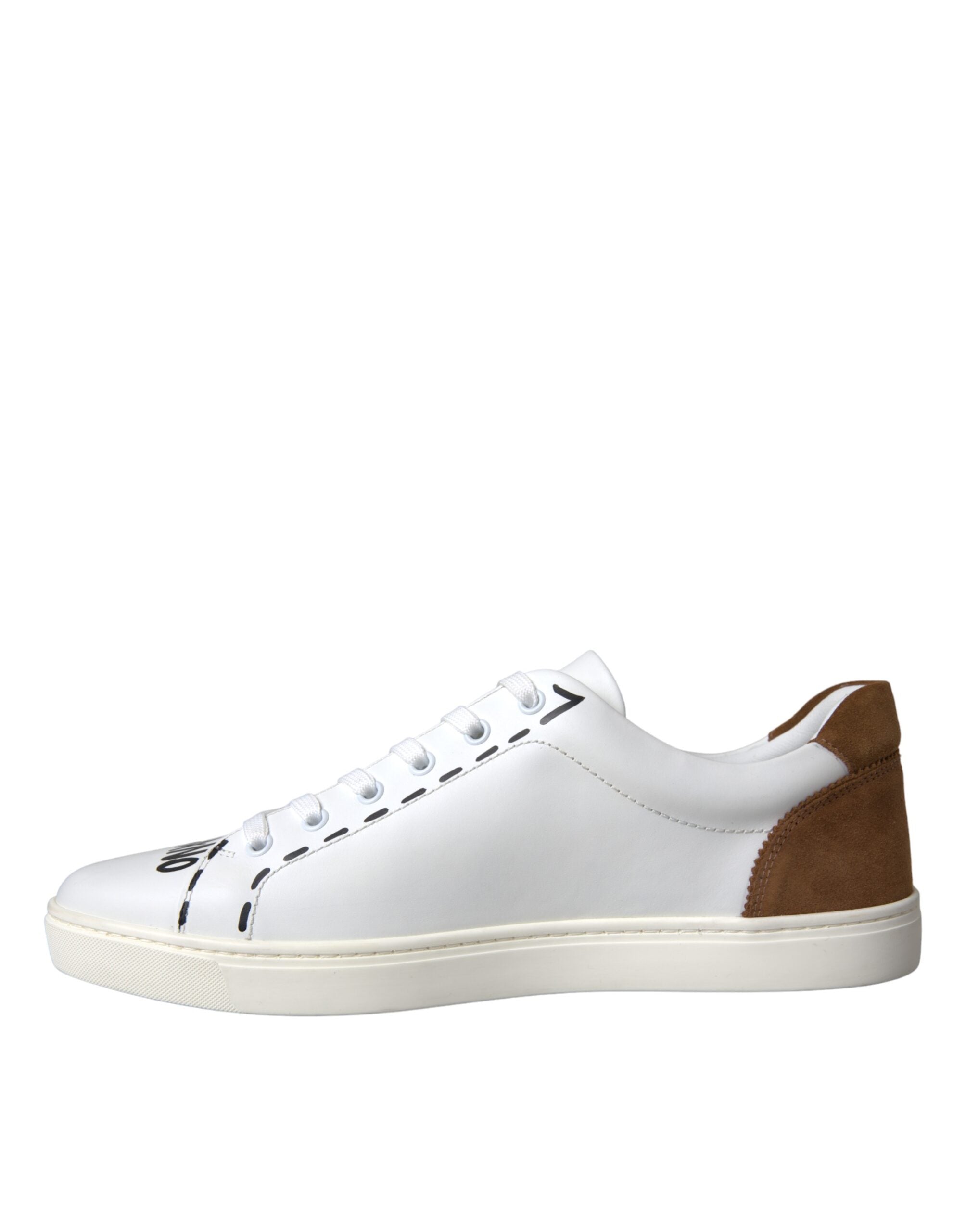 Dolce & Gabbana Wit Bruin Leren Sneakers