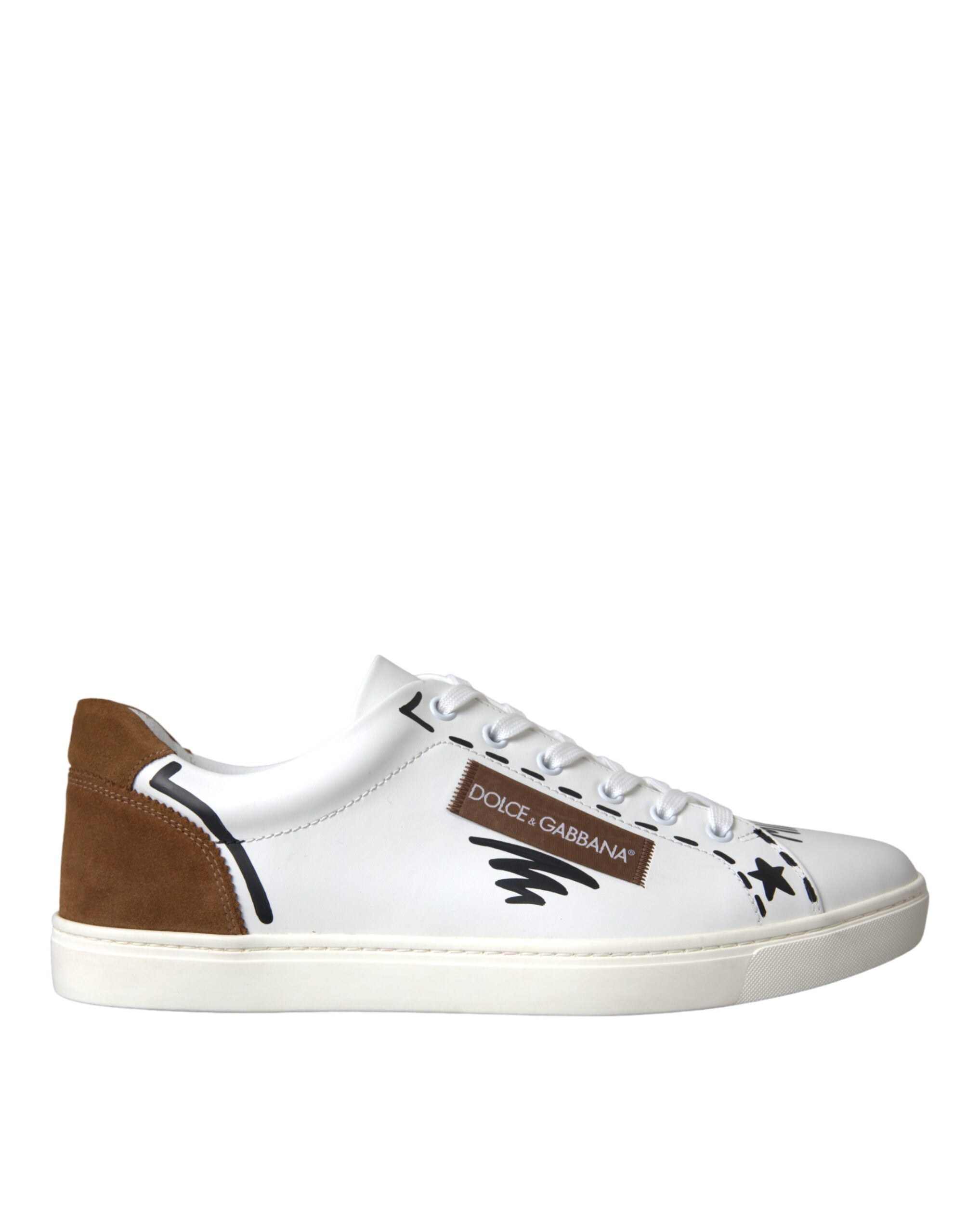 Dolce & Gabbana Wit Bruin Leren Sneakers