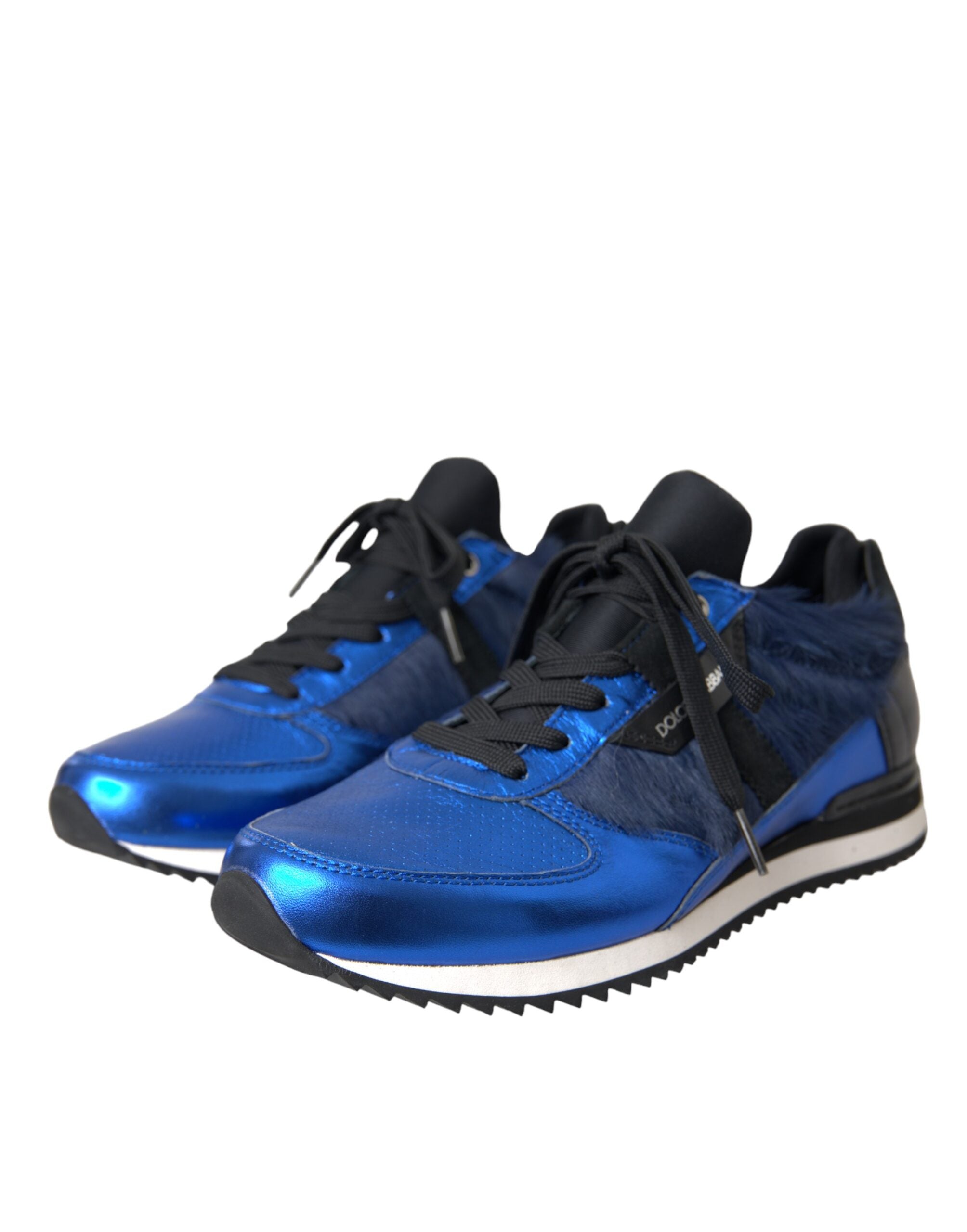 Dolce & Gabbana Blauw Zwart Kalfsleren Sneakers