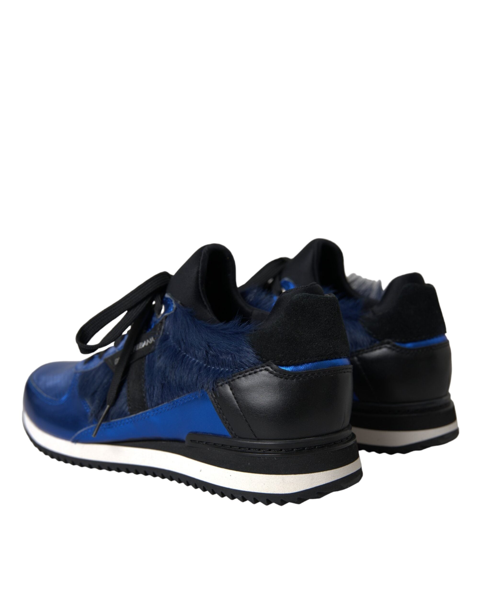 Dolce & Gabbana Blauw Zwart Kalfsleren Sneakers