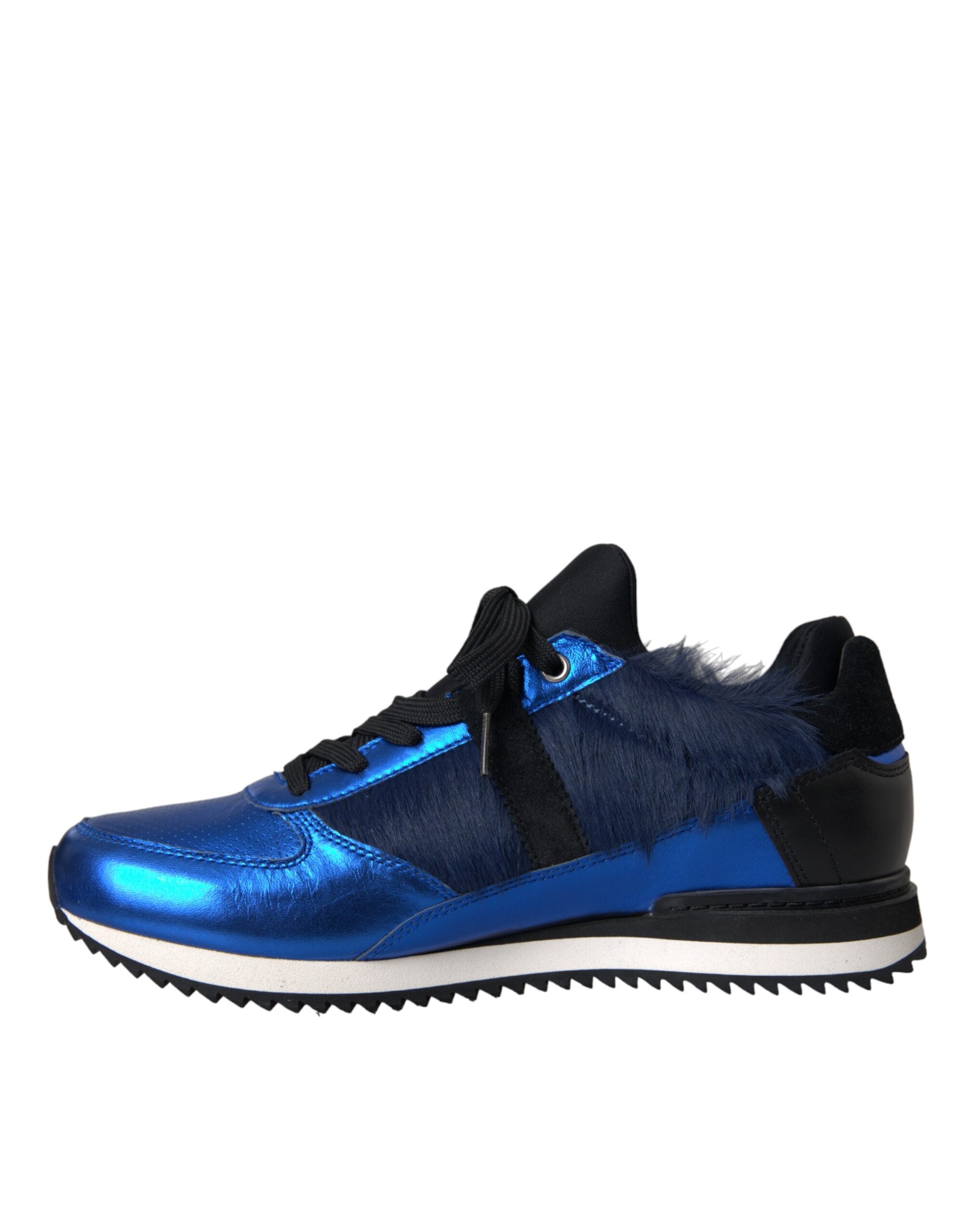 Dolce & Gabbana Blauw Zwart Kalfsleren Sneakers