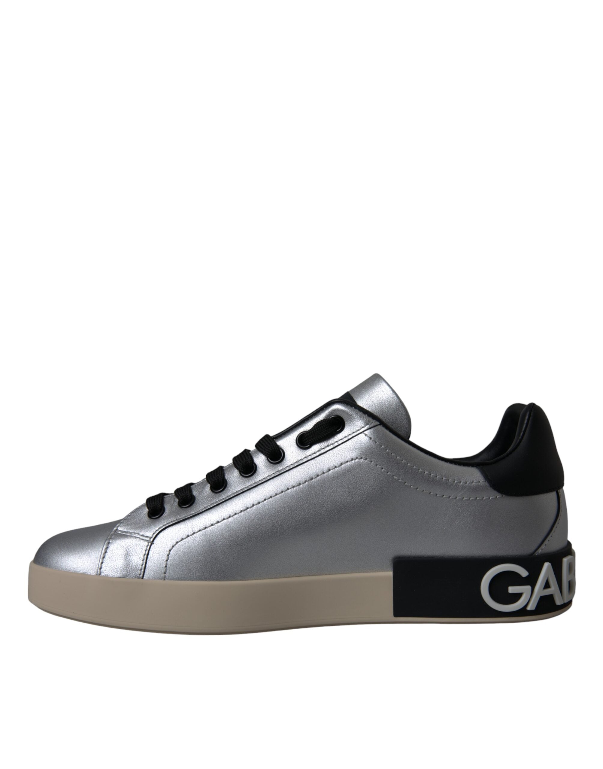 Dolce & Gabbana Silver Kalfsleren Sneakers