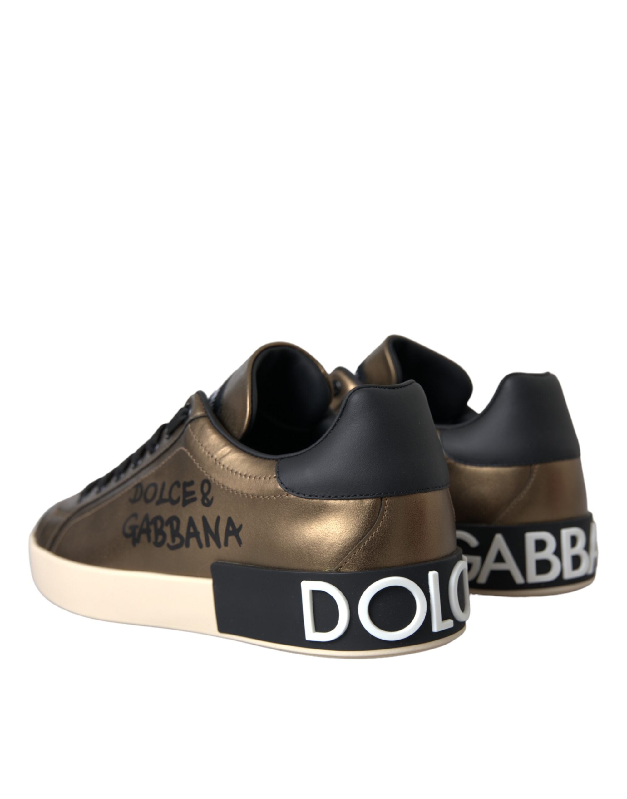 Dolce & Gabbana Goud Kalfsleren Sneakers