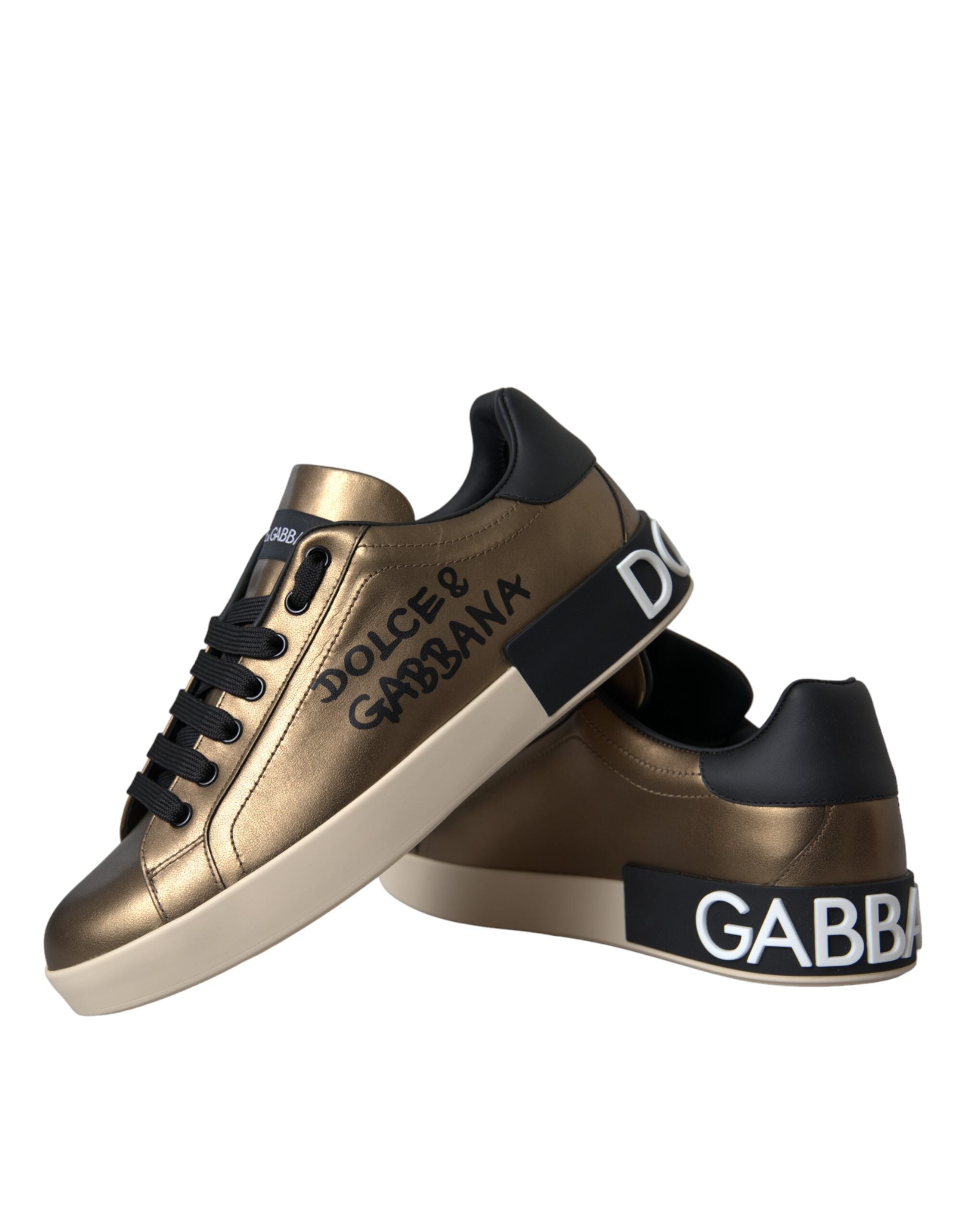 Dolce & Gabbana Goud Kalfsleren Sneakers