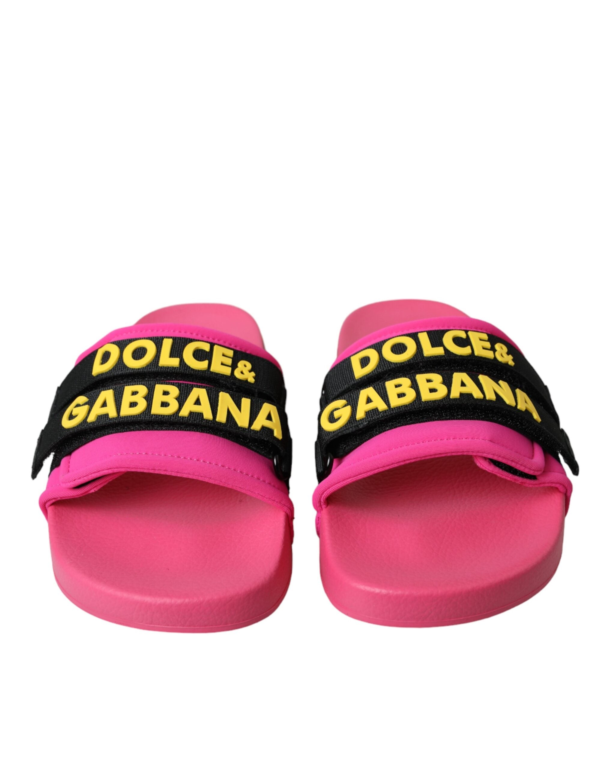 Dolce & Gabbana Roze Zwart Beachwear Slippers