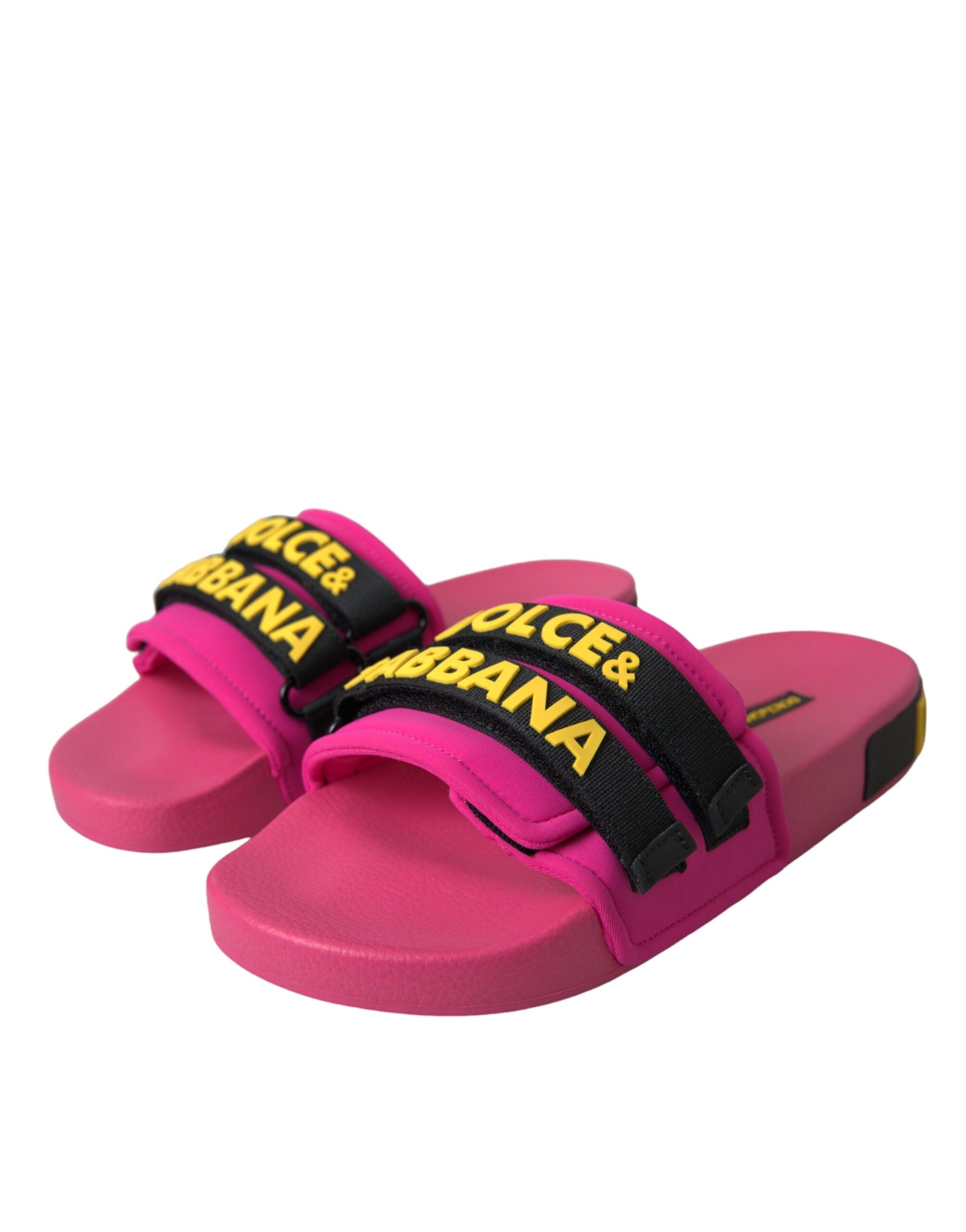 Dolce & Gabbana Roze Zwart Beachwear Slippers