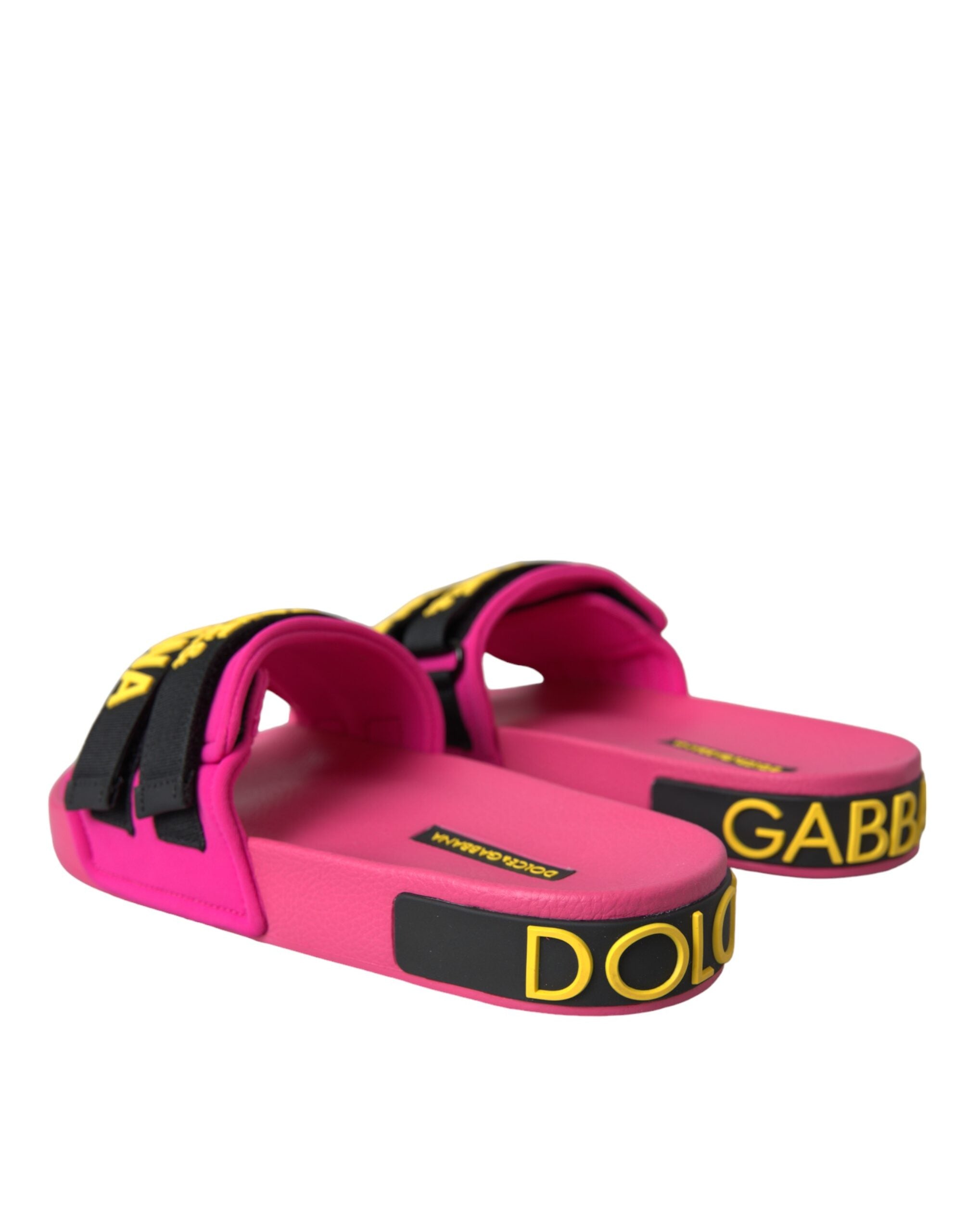 Dolce & Gabbana Roze Zwart Beachwear Slippers