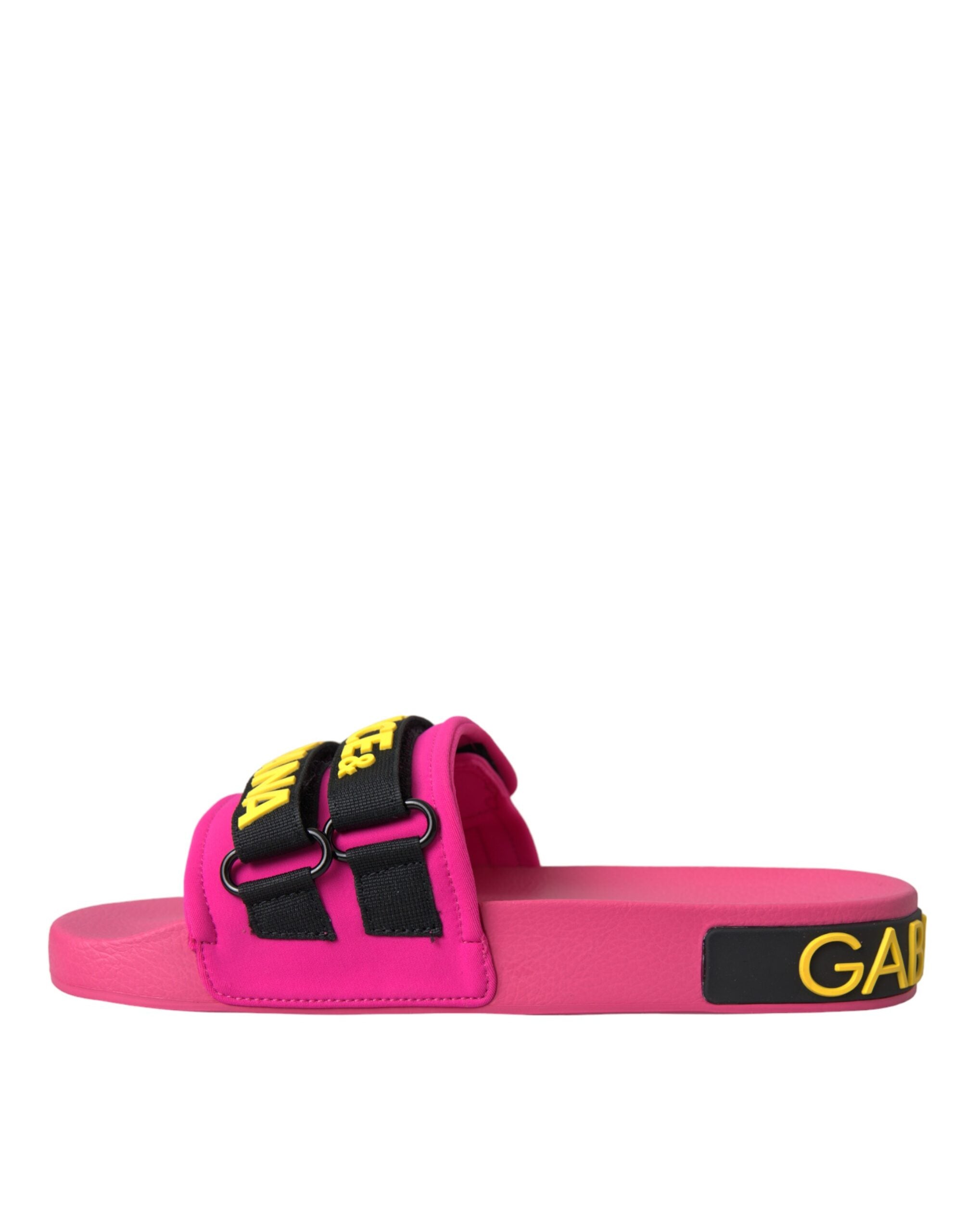 Dolce & Gabbana Roze Zwart Beachwear Slippers