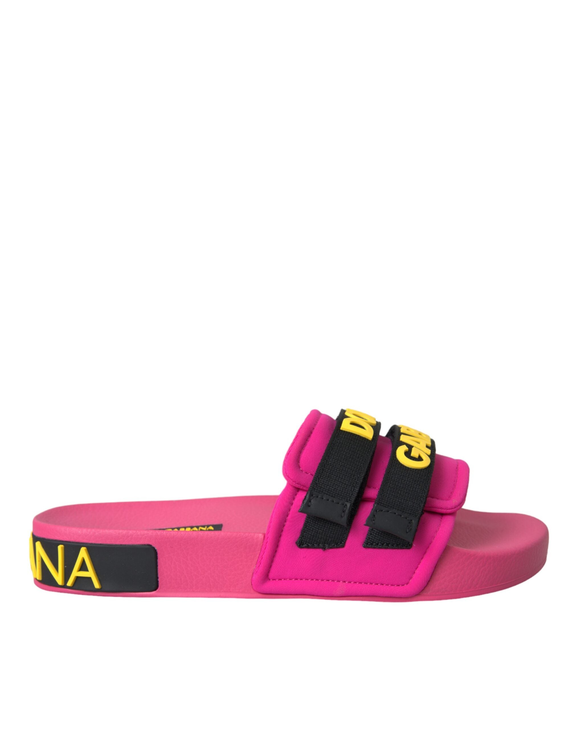 Dolce & Gabbana Roze Zwart Beachwear Slippers