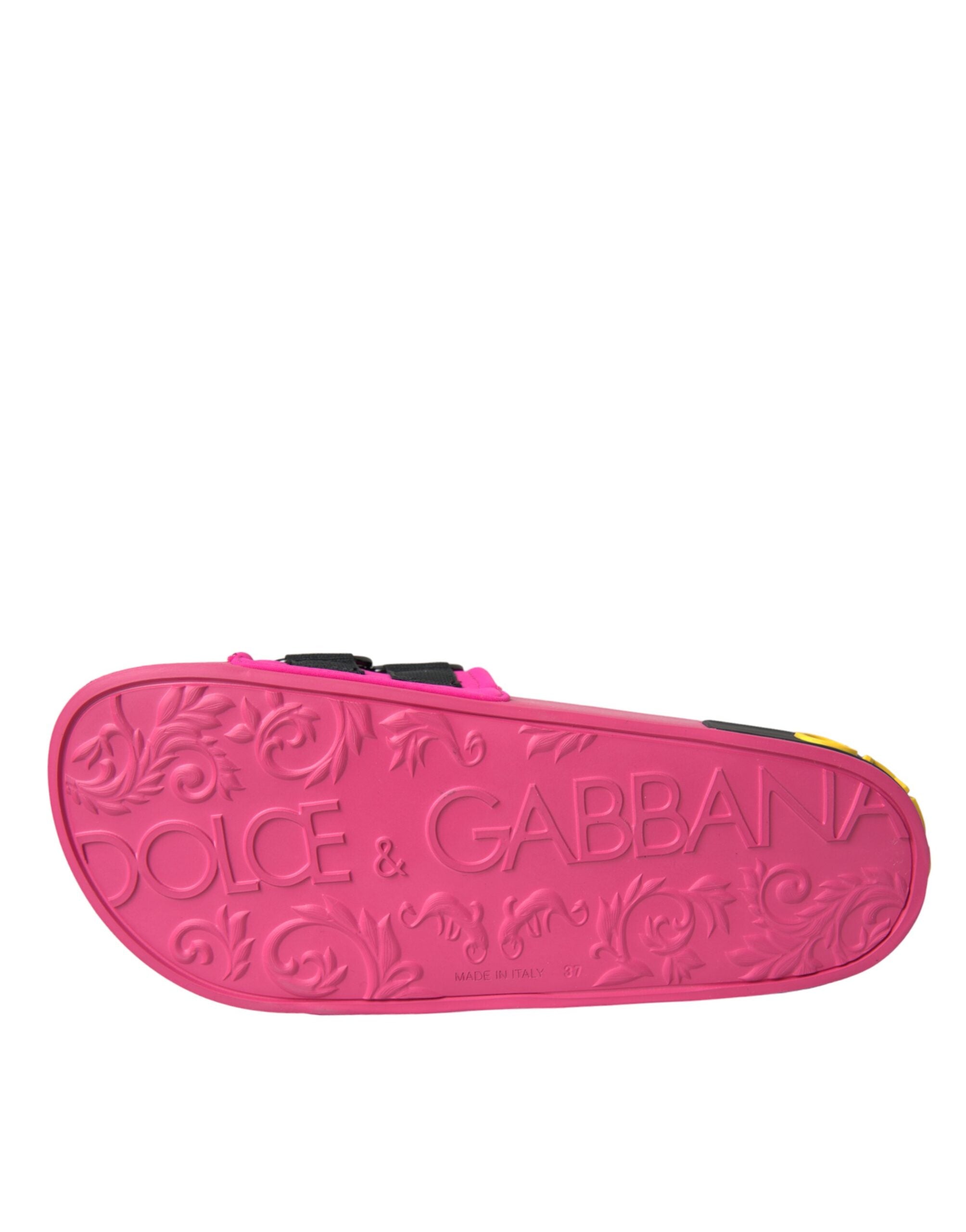 Dolce & Gabbana Roze Zwart Beachwear Slippers