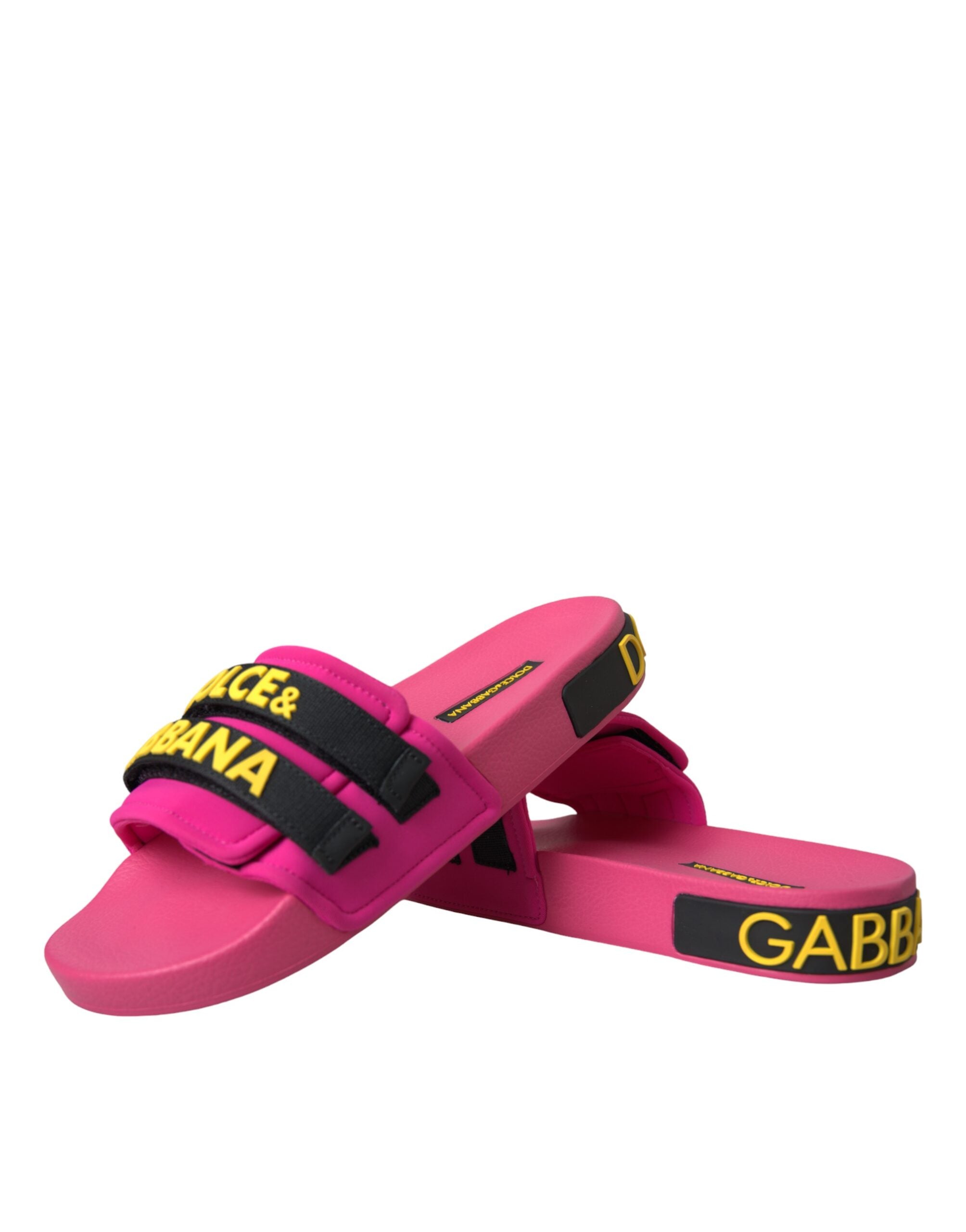 Dolce & Gabbana Roze Zwart Beachwear Slippers