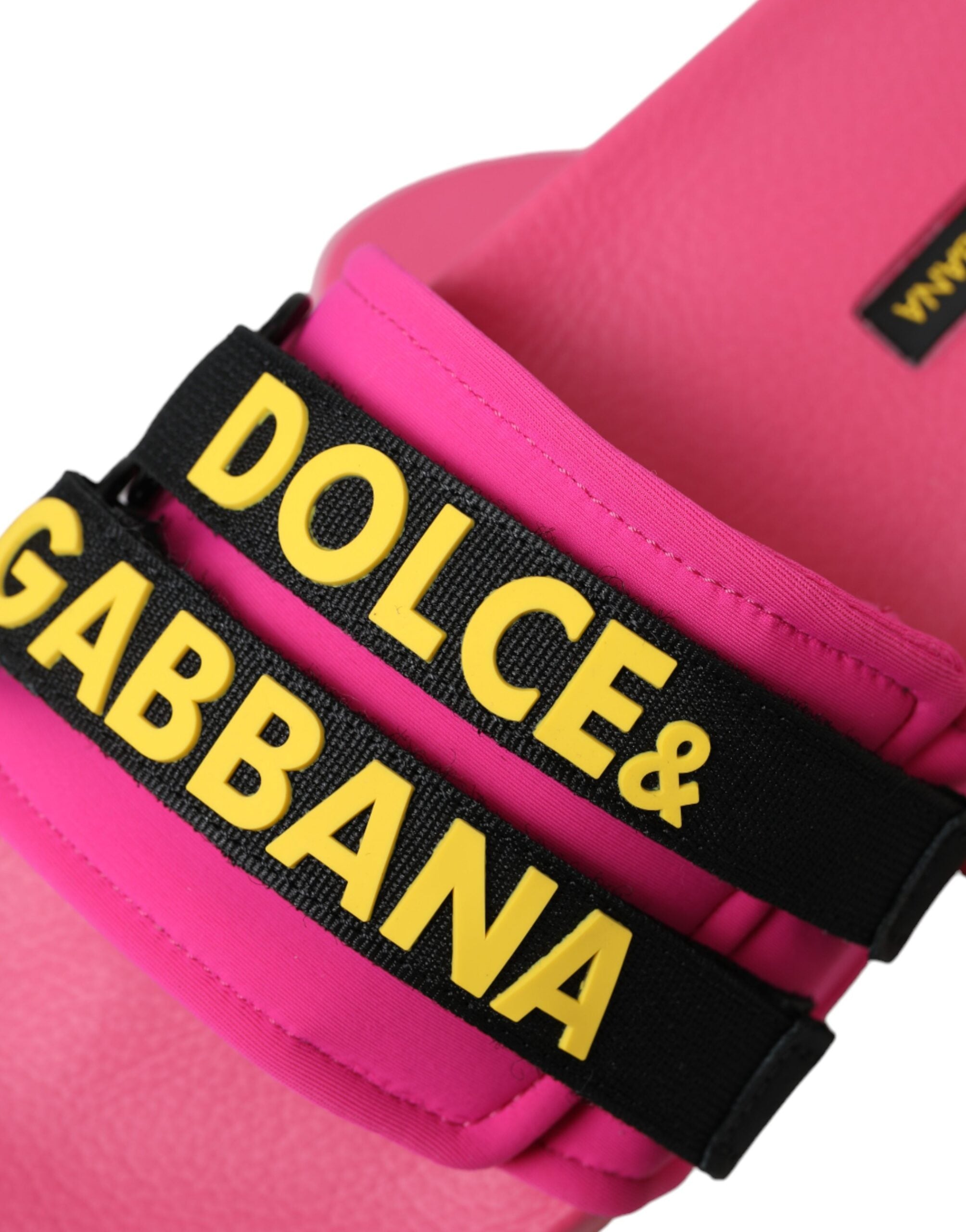 Dolce & Gabbana Roze Zwart Beachwear Slippers