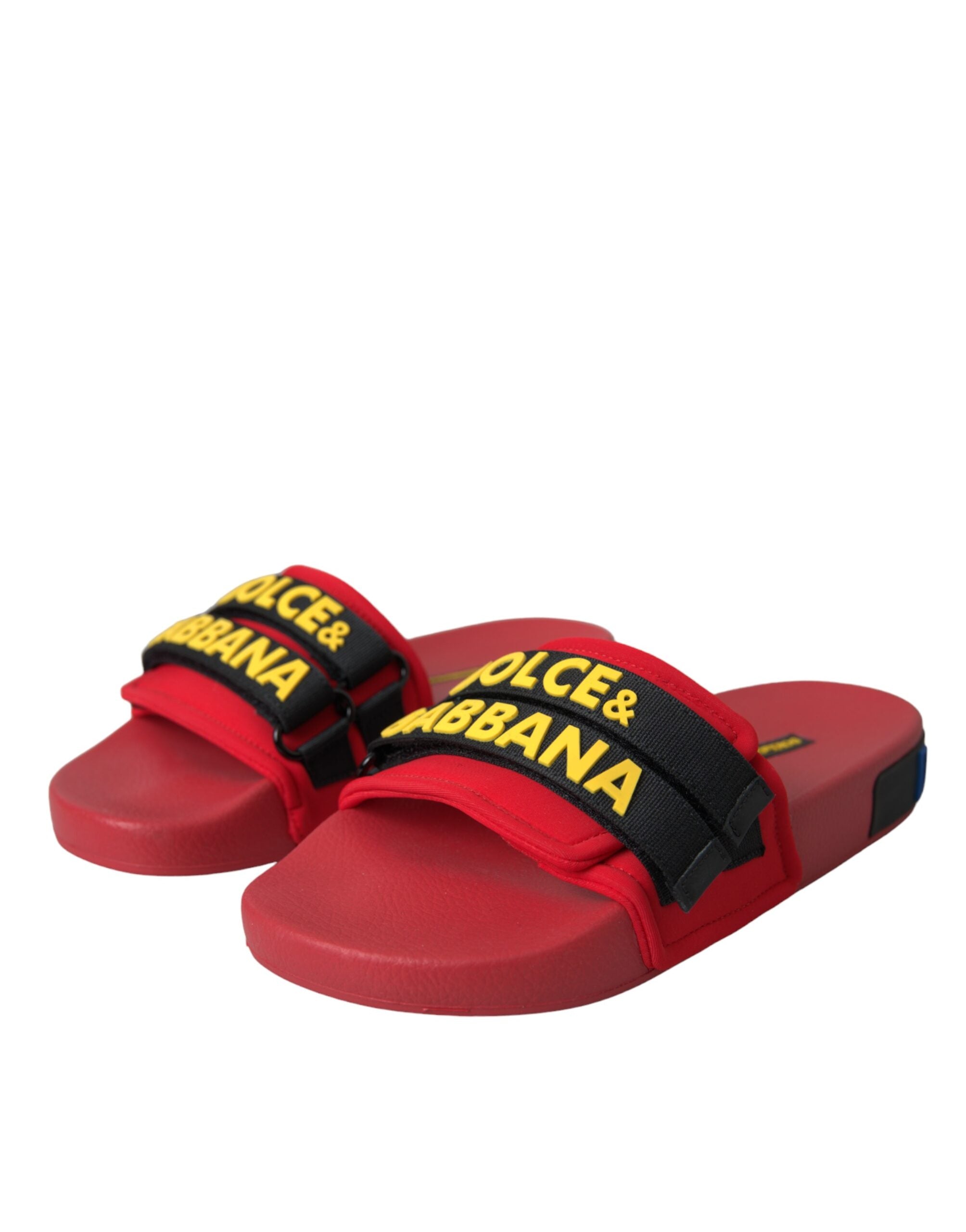 Dolce & Gabbana Rood Zwart Beachwear Slippers