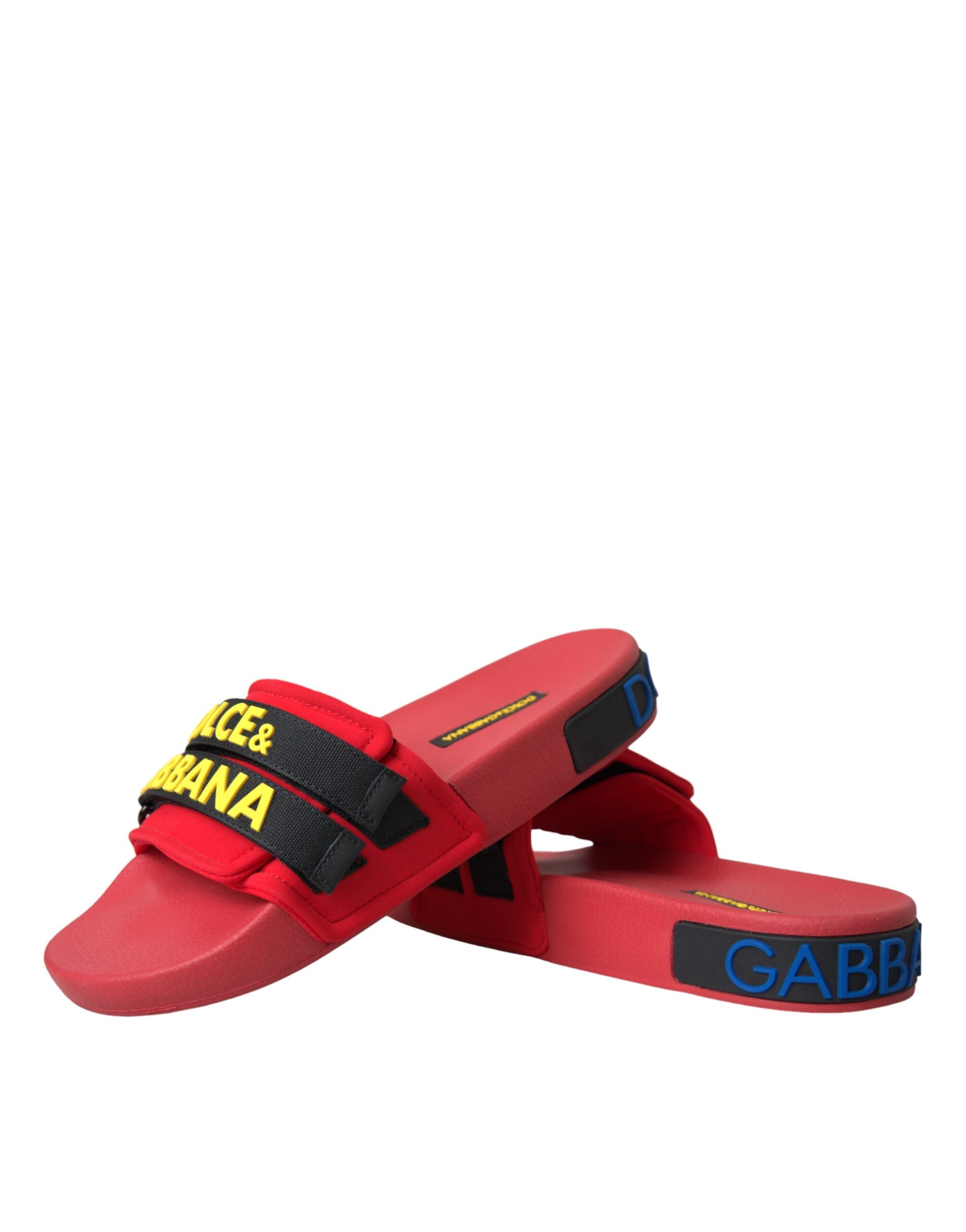 Dolce & Gabbana Rood Zwart Beachwear Slippers