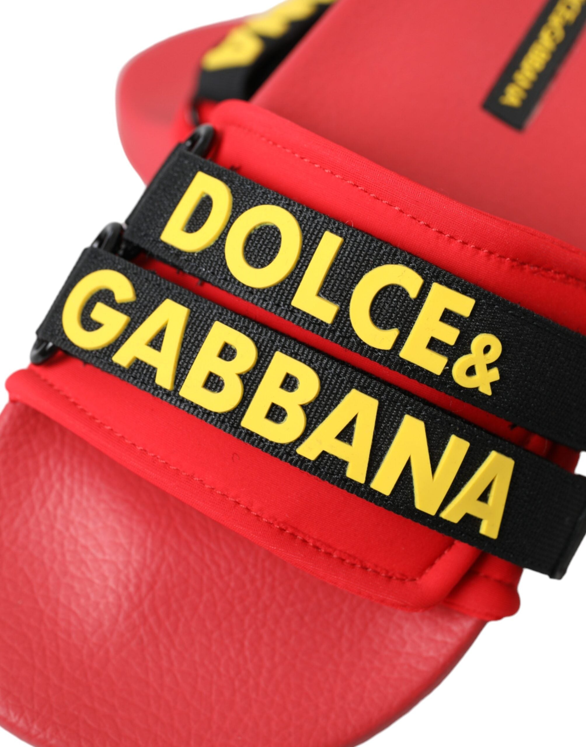 Dolce & Gabbana Rood Zwart Beachwear Slippers