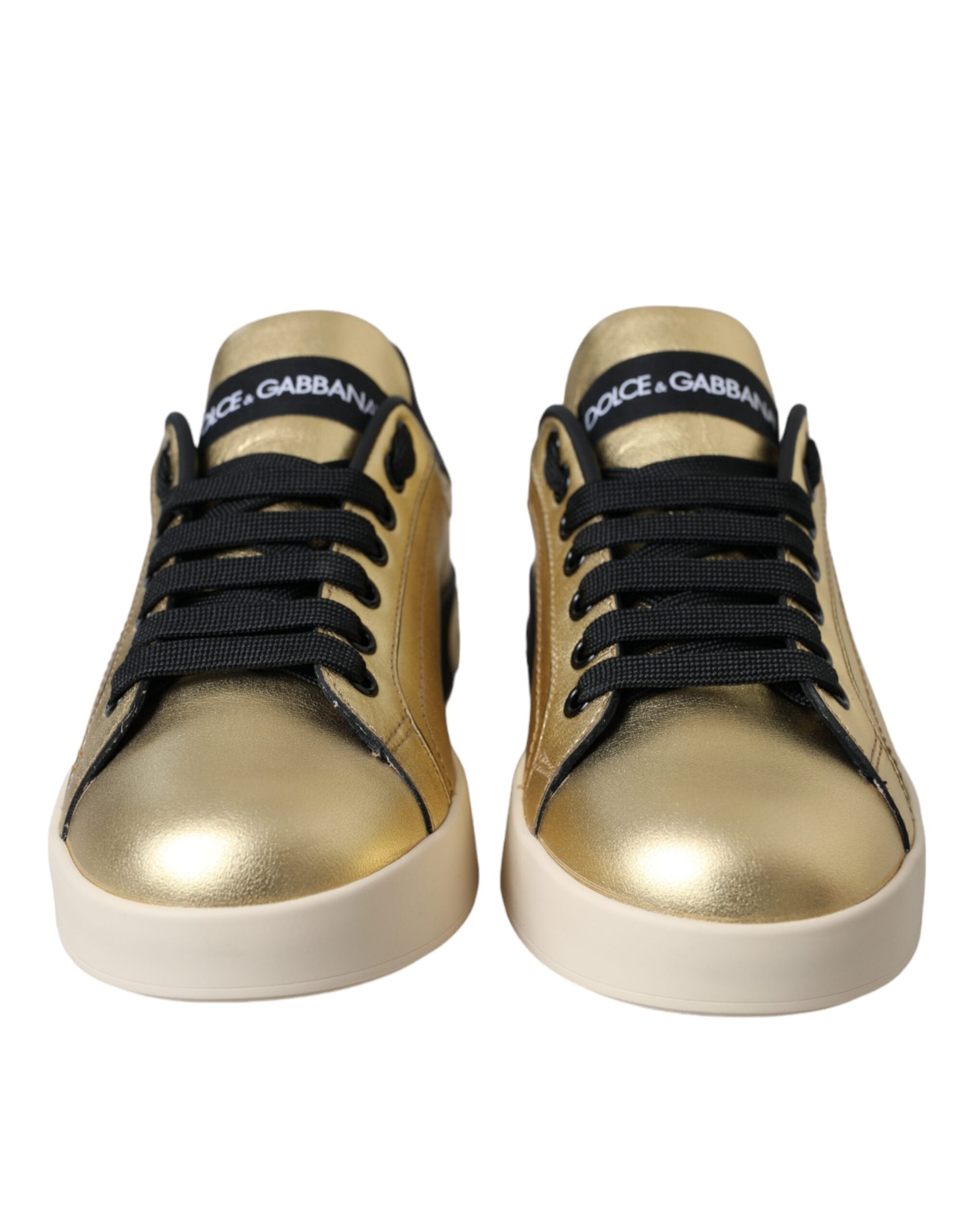 Dolce & Gabbana Goud Kalfsleren Dames Sneakers