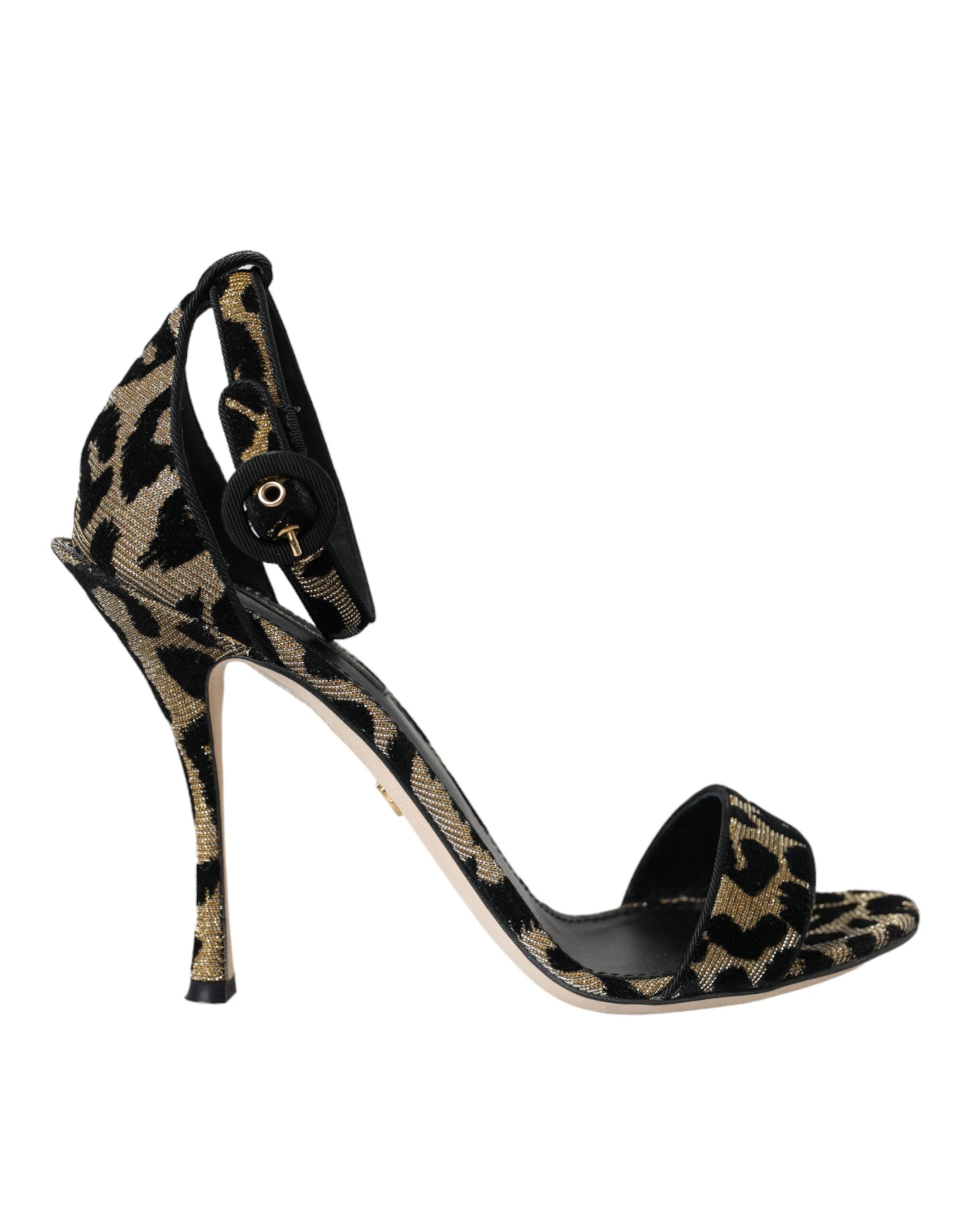 Dolce & Gabbana Goud Leopaard Sandaal Hakken