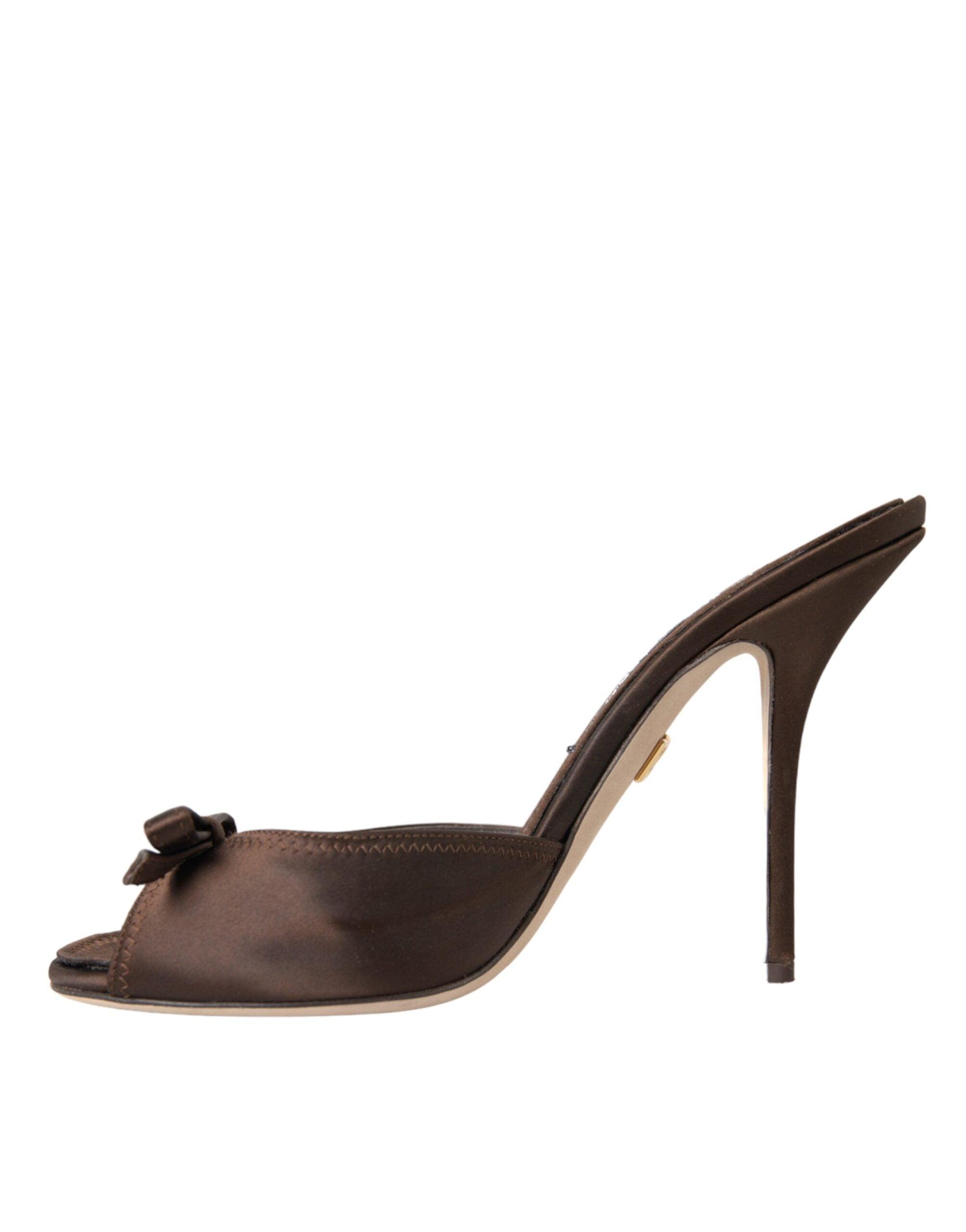 Dolce & Gabbana Bruin Suede Leren Sandaal Hakken