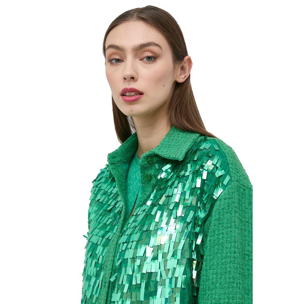 PINKO Groene Katoenen Shirt met Paillettenapplicatie