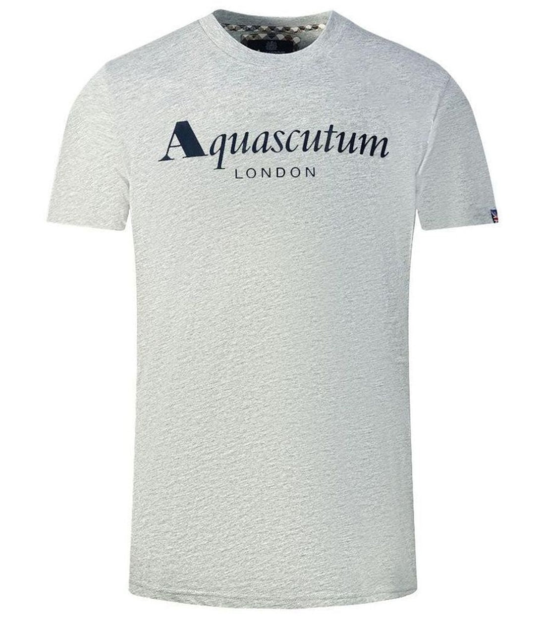 Aquascutum Stijlvolle Grijze T-shirt met Union Jack Mouwdetails