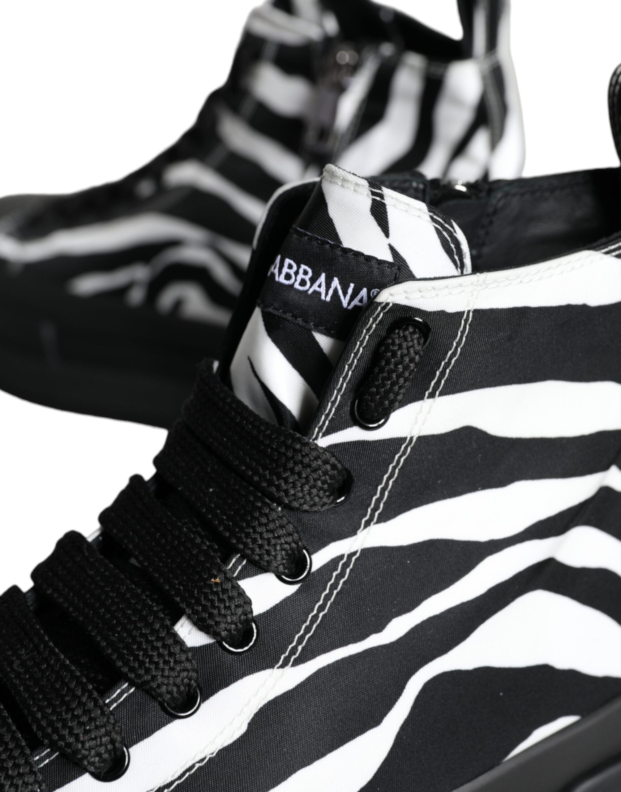 Dolce & Gabbana Zwart Zebra Print Sneakers