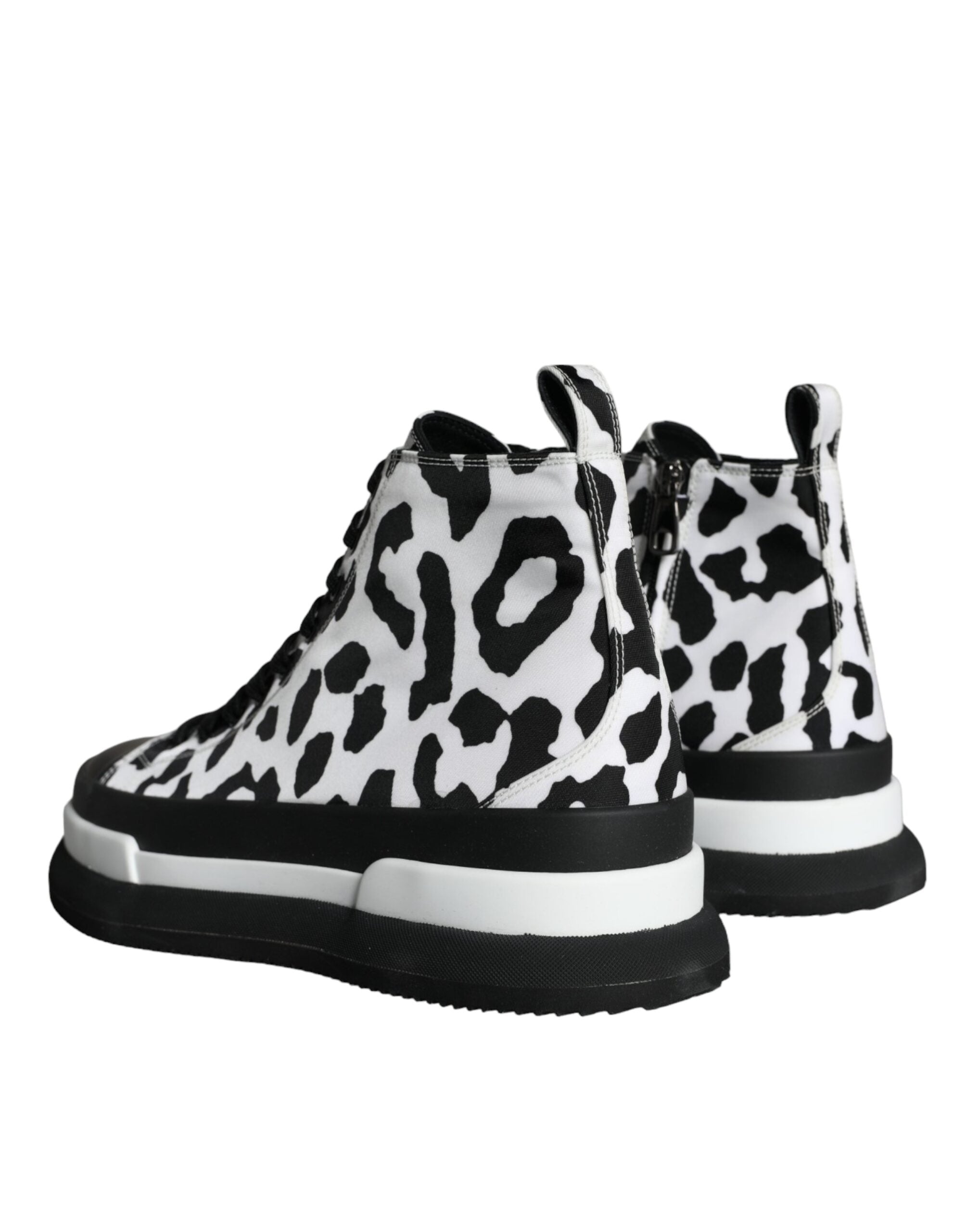 Dolce & Gabbana Zwart Leopaard Print High Top Sneakers