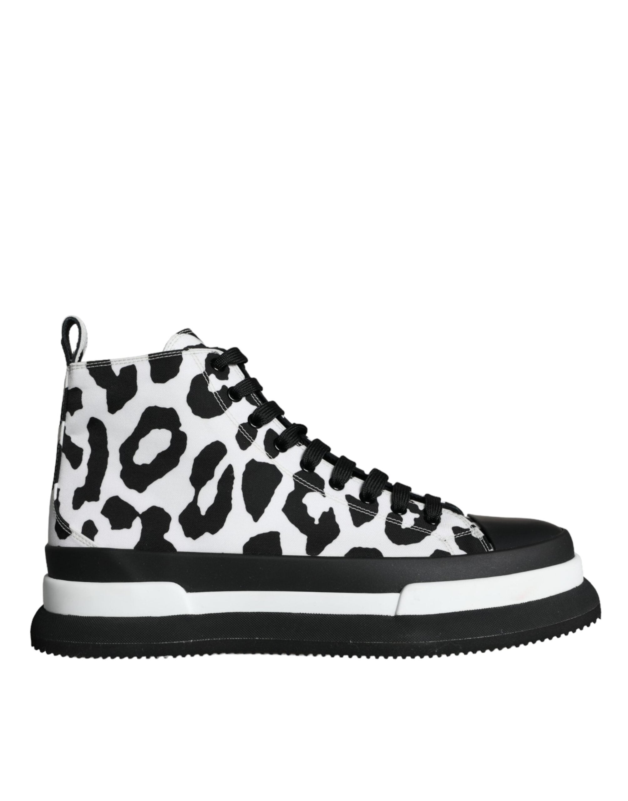 Dolce & Gabbana Zwart Leopaard Print High Top Sneakers