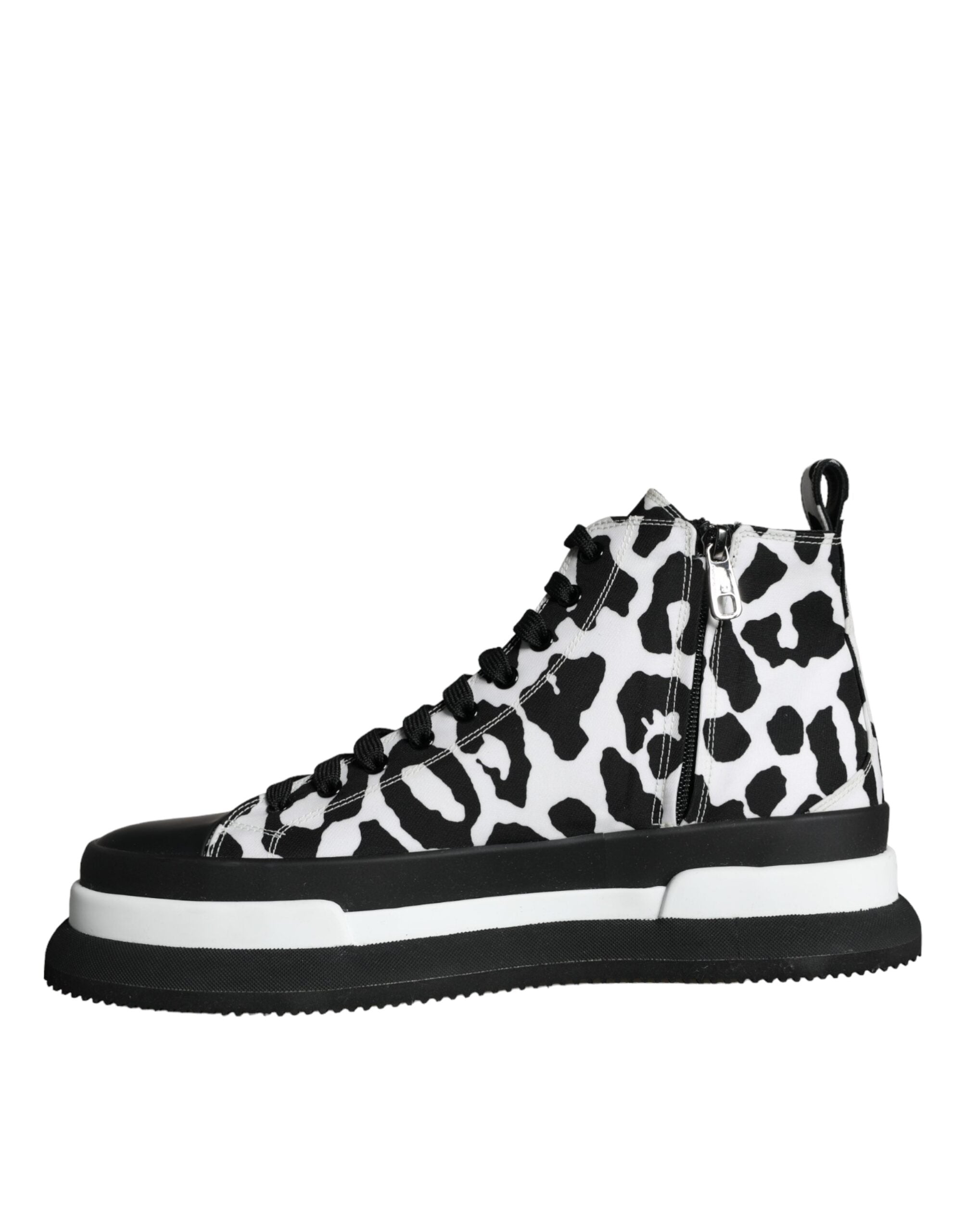 Dolce & Gabbana Zwart Leopaard Print High Top Sneakers