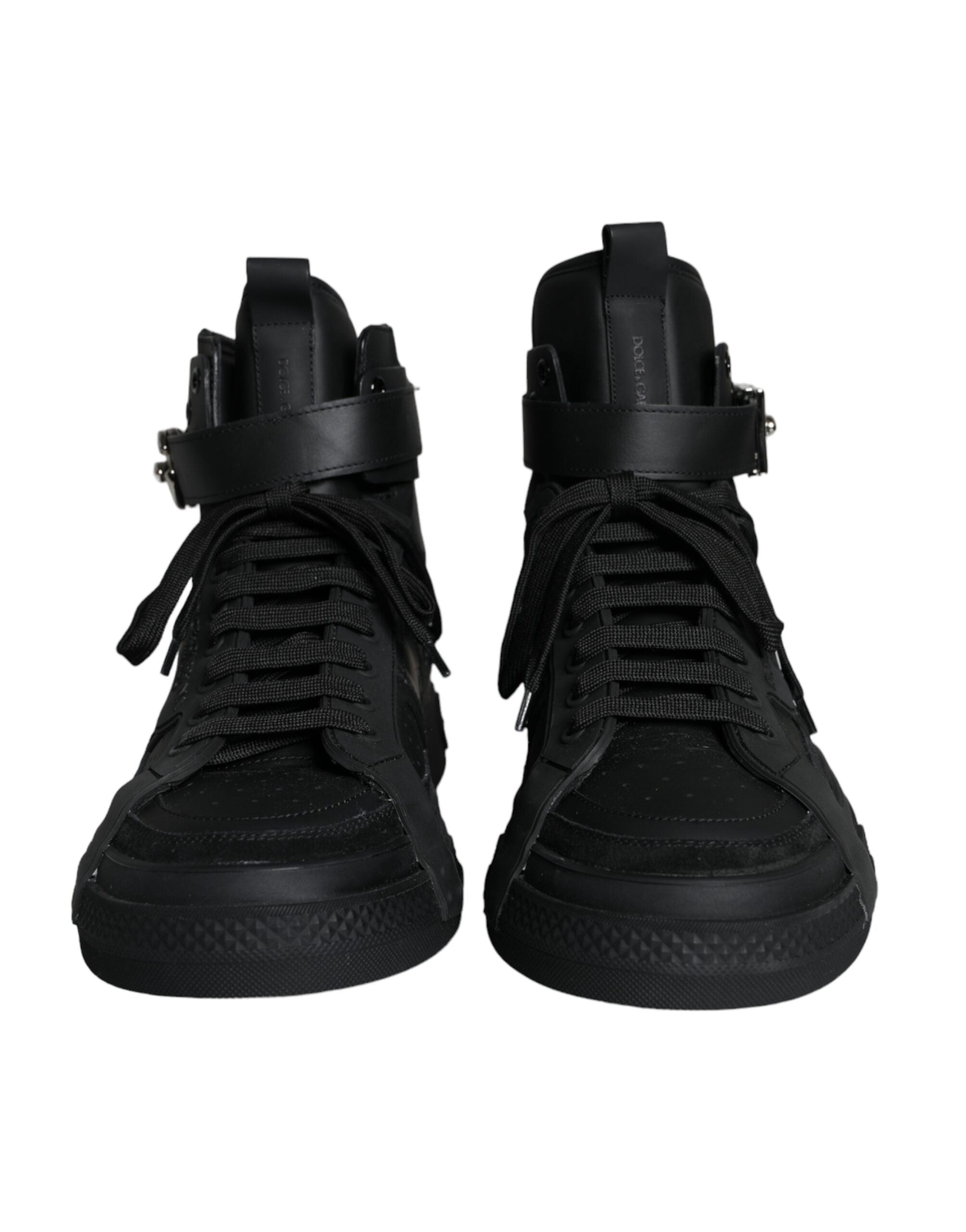 Dolce & Gabbana Zwart Leren High Top Sneakers