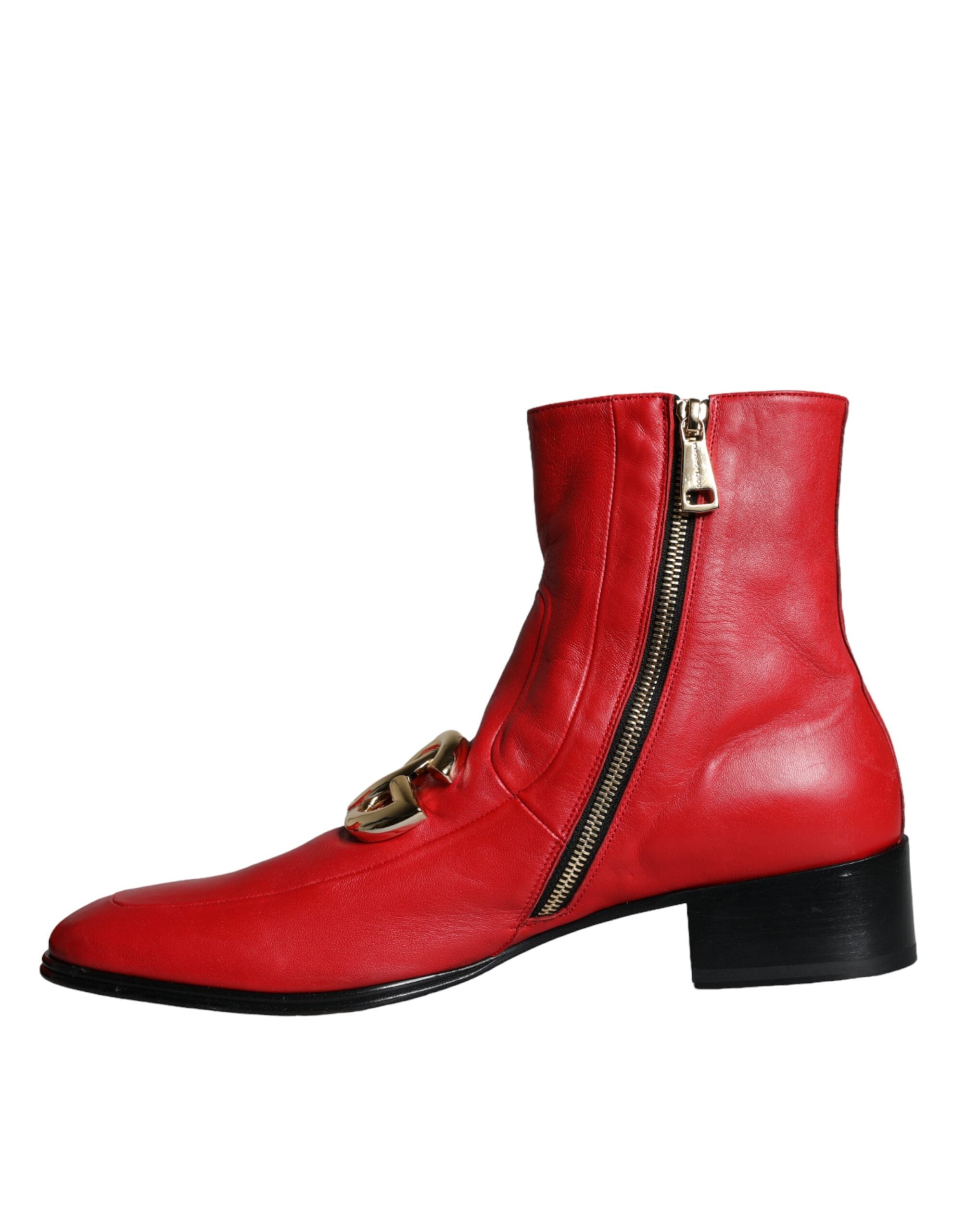 Dolce & Gabbana Rood Lamsleren Laarzen