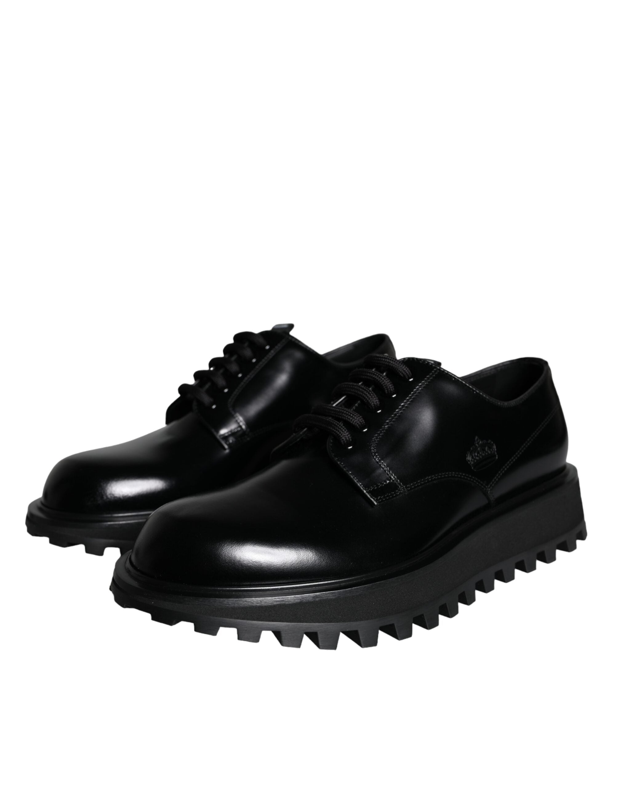 Dolce & Gabbana Zwart Kalfsleren Veterschoenen