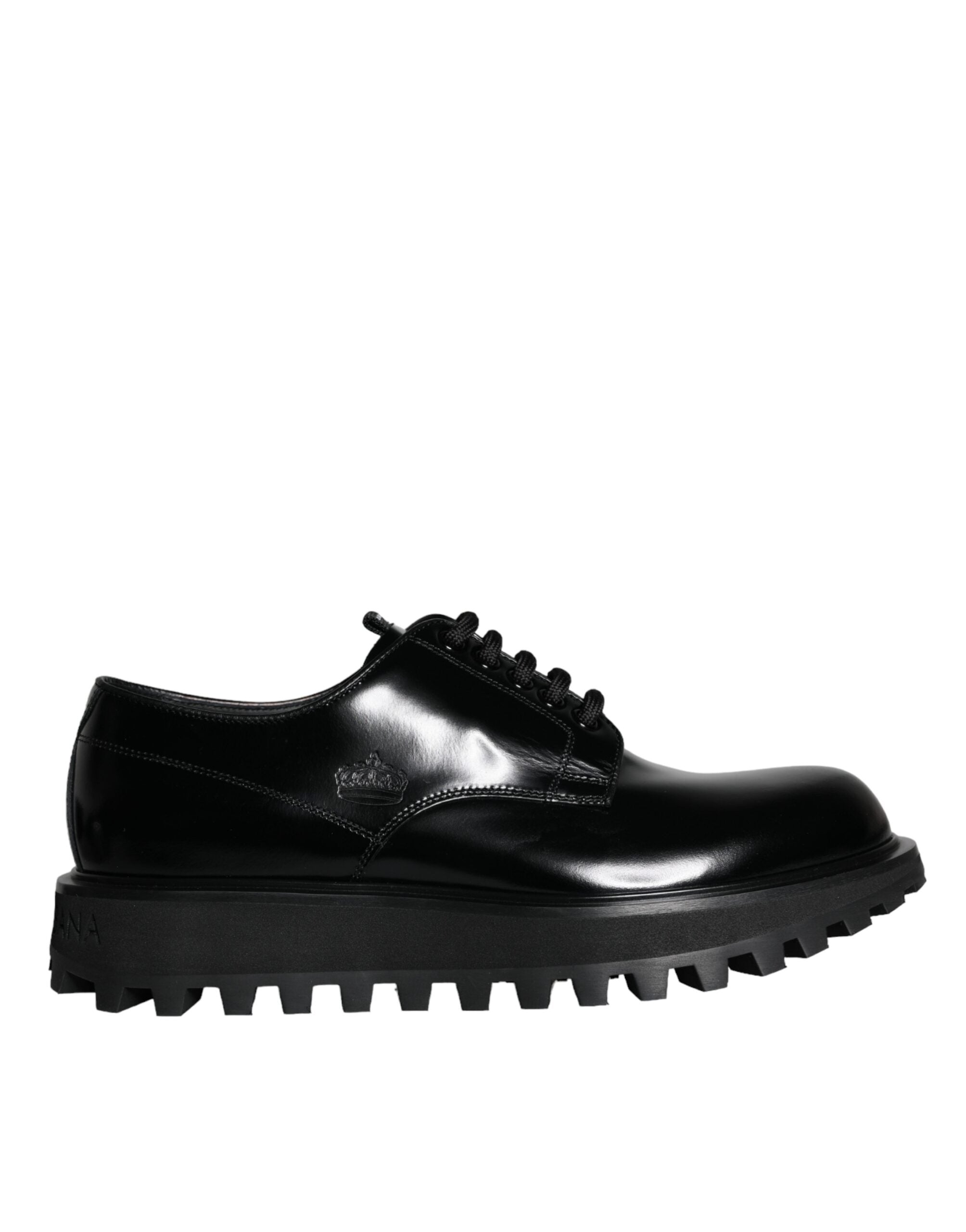 Dolce & Gabbana Zwart Kalfsleren Veterschoenen