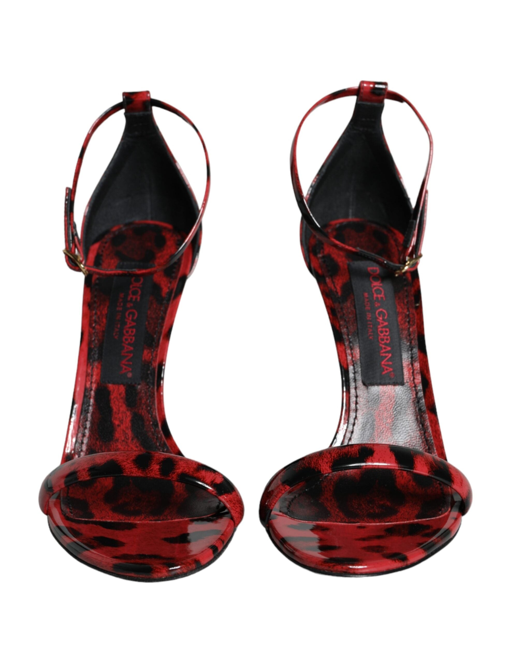 Dolce & Gabbana Rood Leopaard Print Keira Sandaal Hakken