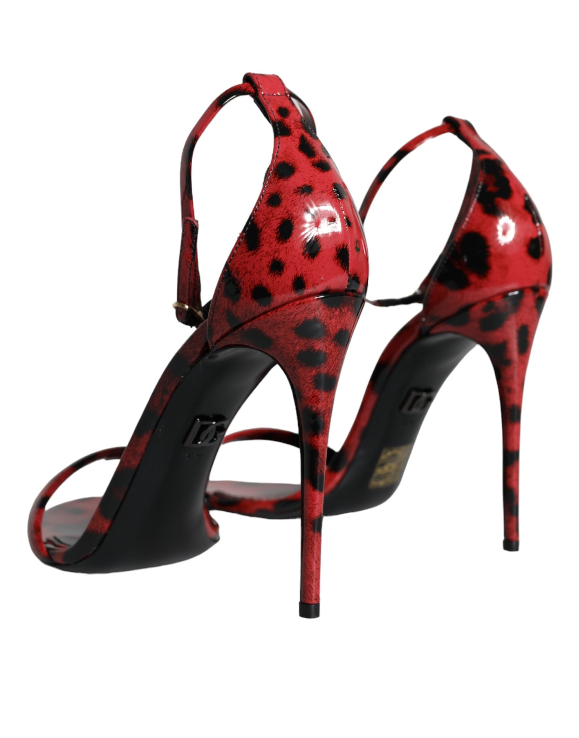 Dolce & Gabbana Rood Leopaard Print Keira Sandaal Hakken