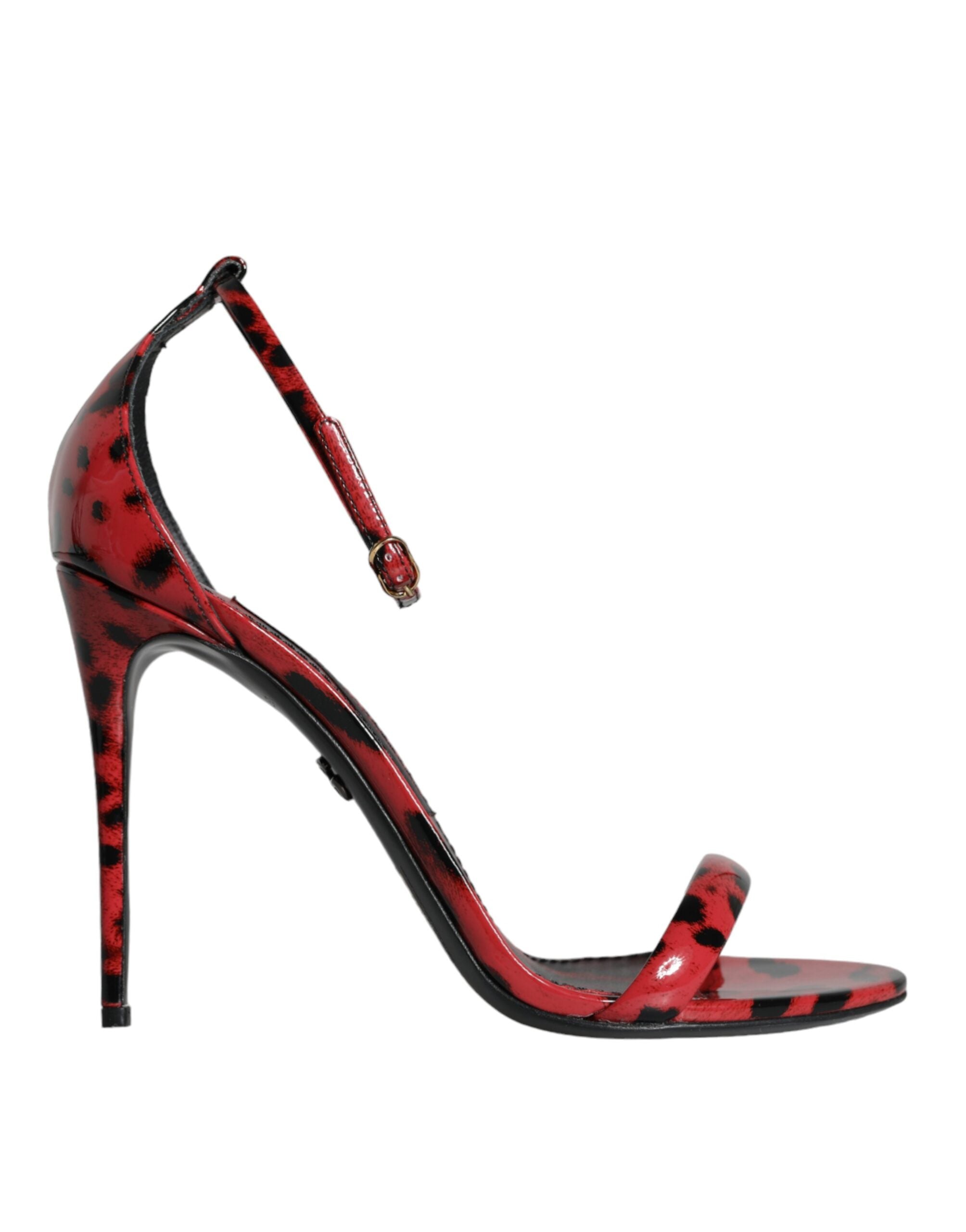 Dolce & Gabbana Rood Leopaard Print Keira Sandaal Hakken