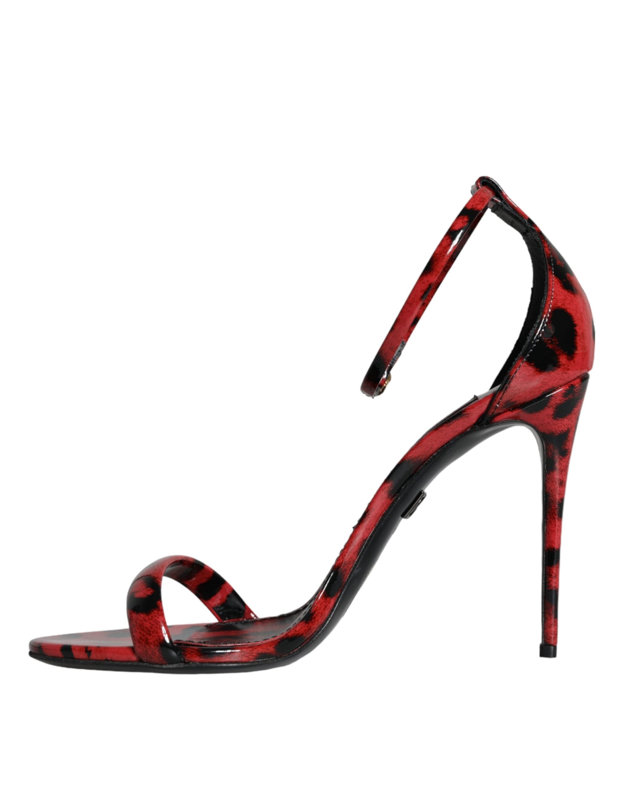 Dolce & Gabbana Rood Leopaard Print Keira Sandaal Hakken