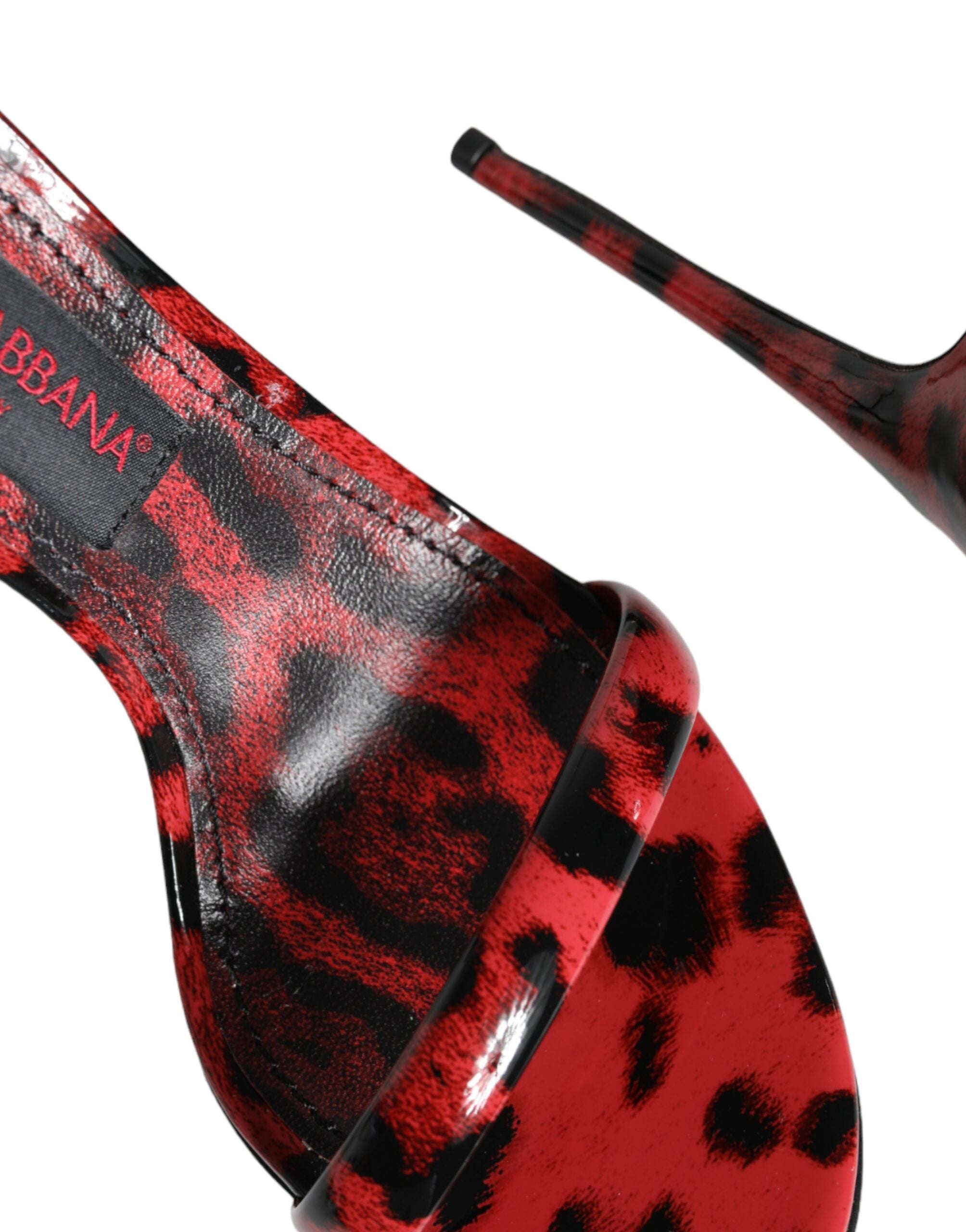 Dolce & Gabbana Rood Leopaard Print Keira Sandaal Hakken