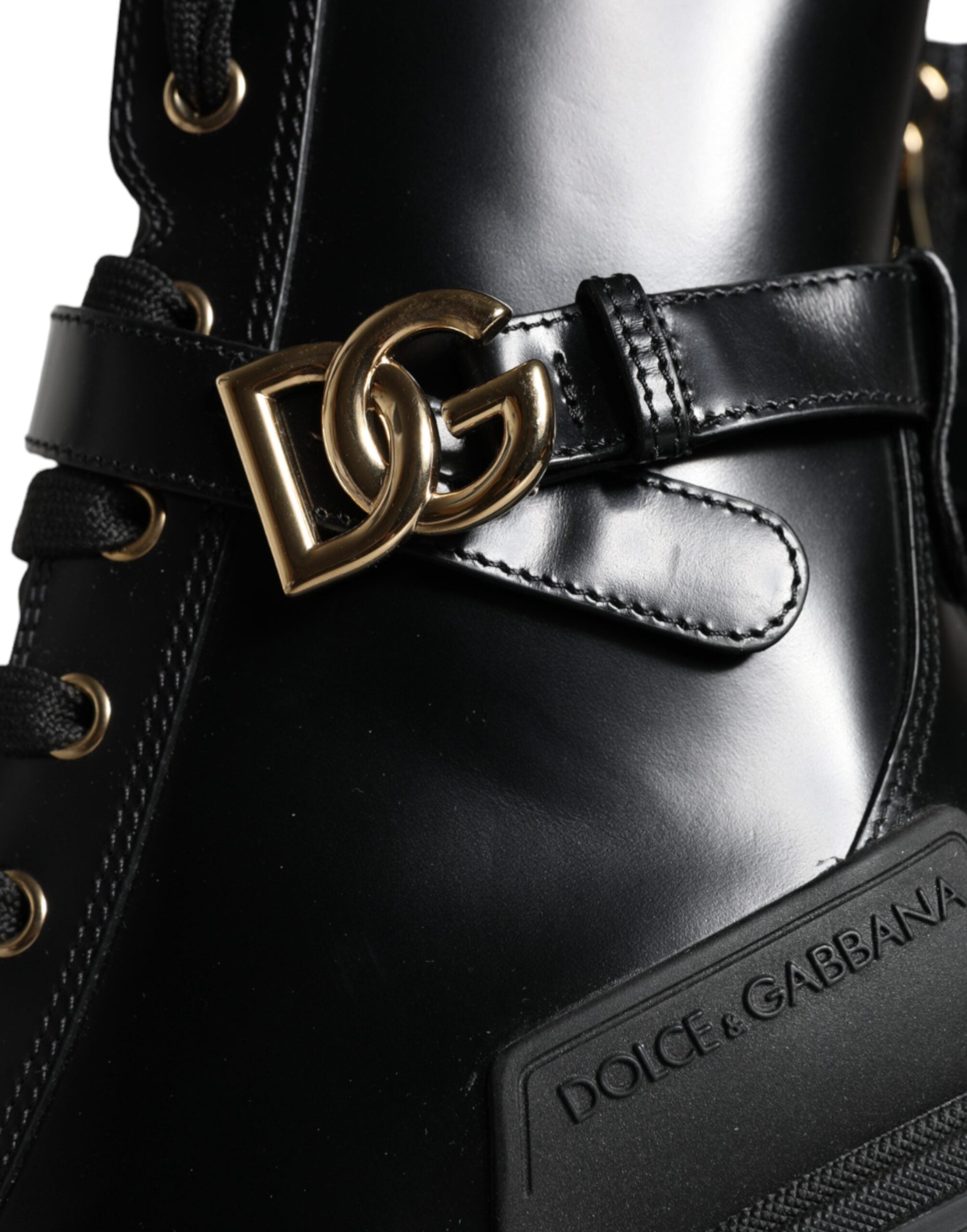 Dolce & Gabbana Zwart Kalfsleren Biker Laarzen